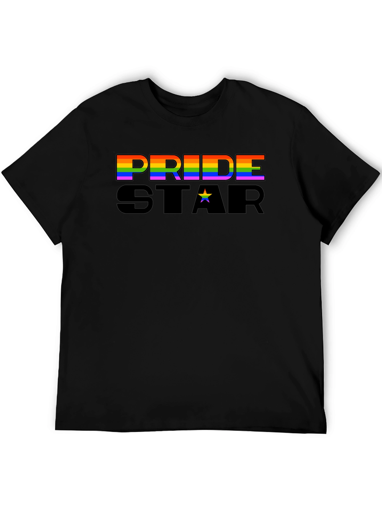 Pride Star Graphic Tee - Black