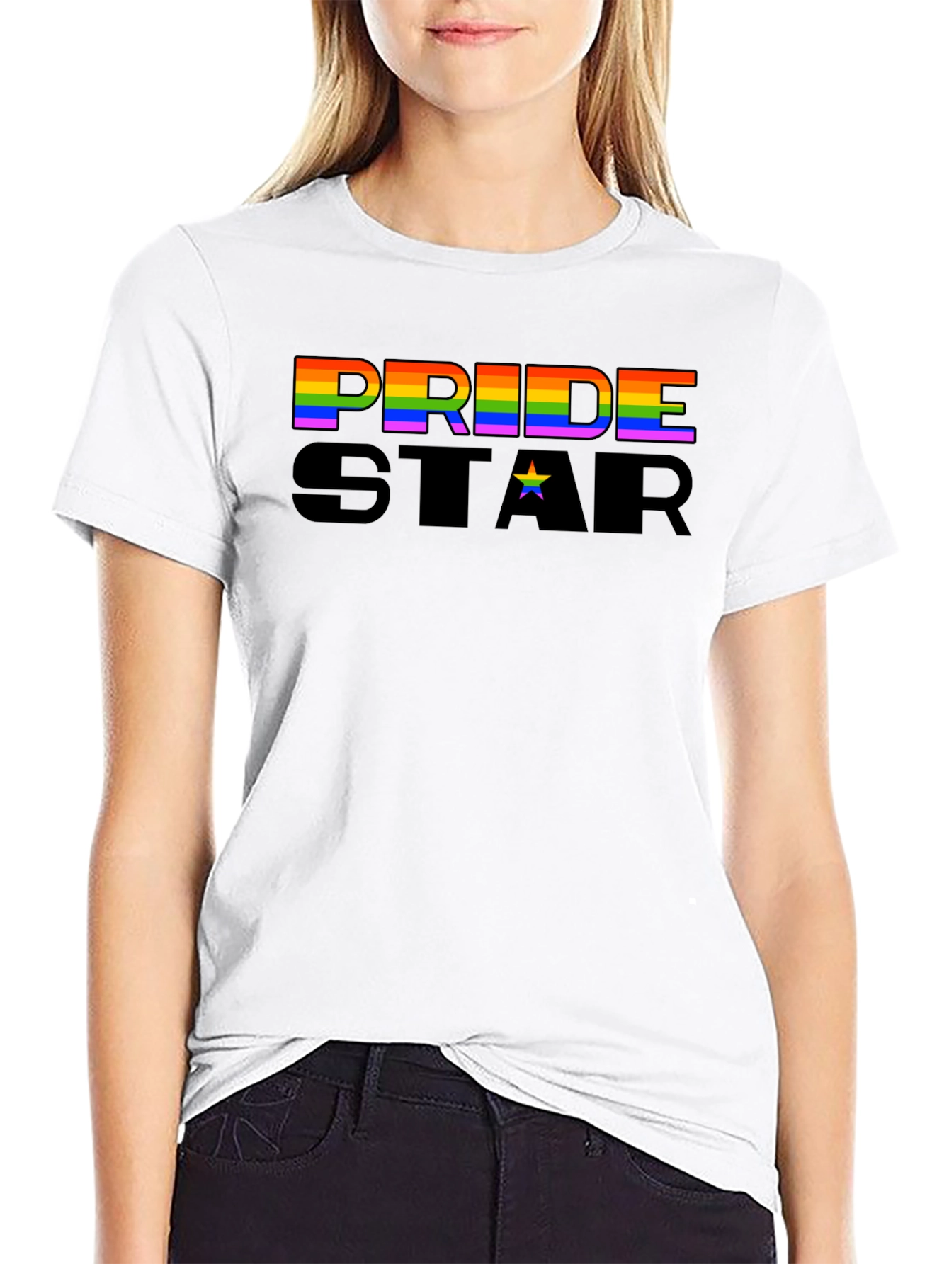 Pride Star Graphic Tee - Black