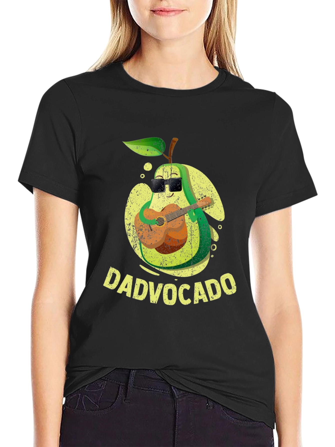 Dadvocado Avocado Guitar Player Graphic T-Shirt