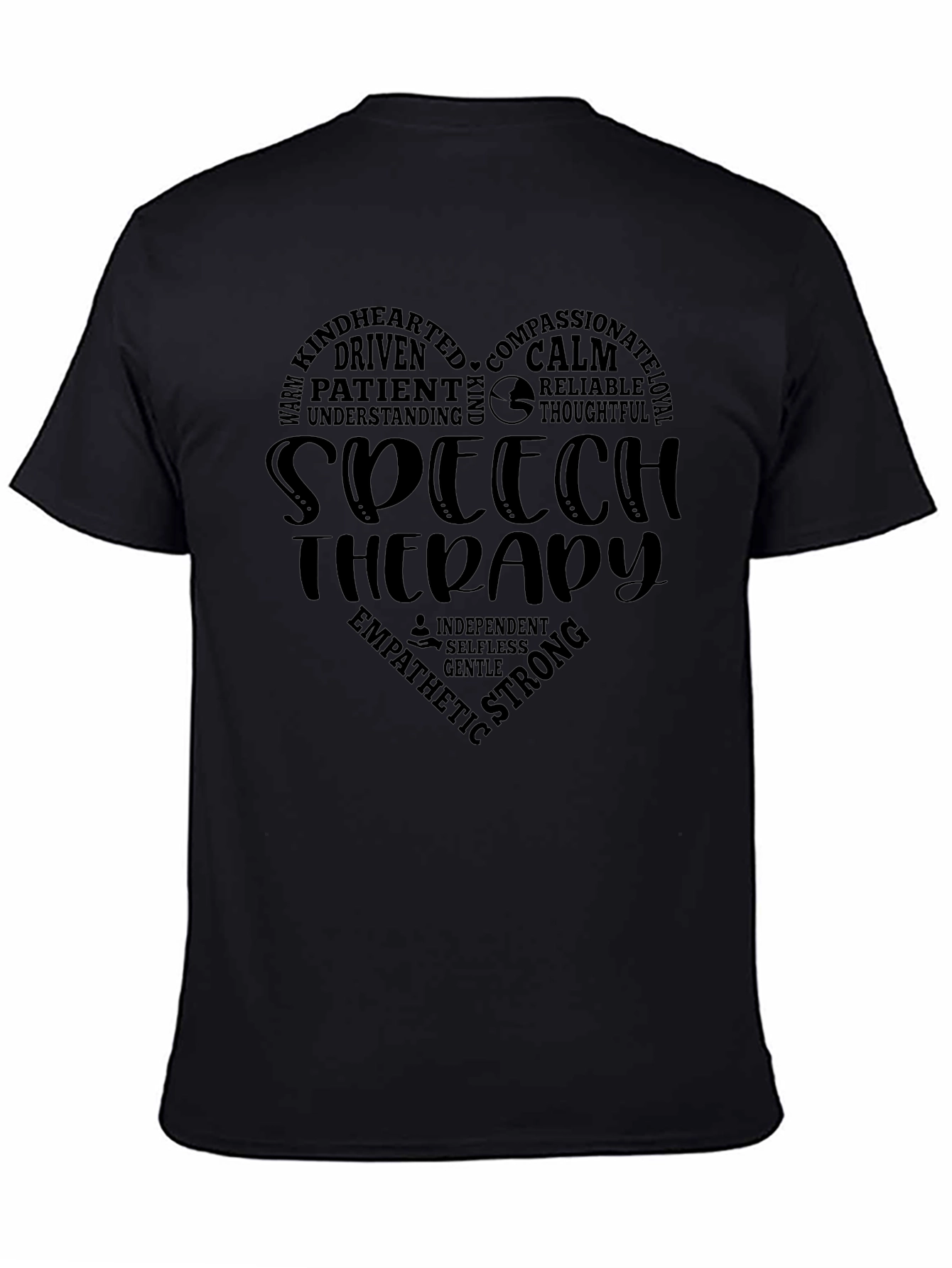 Speech Therapy Heart T-Shirt - Black