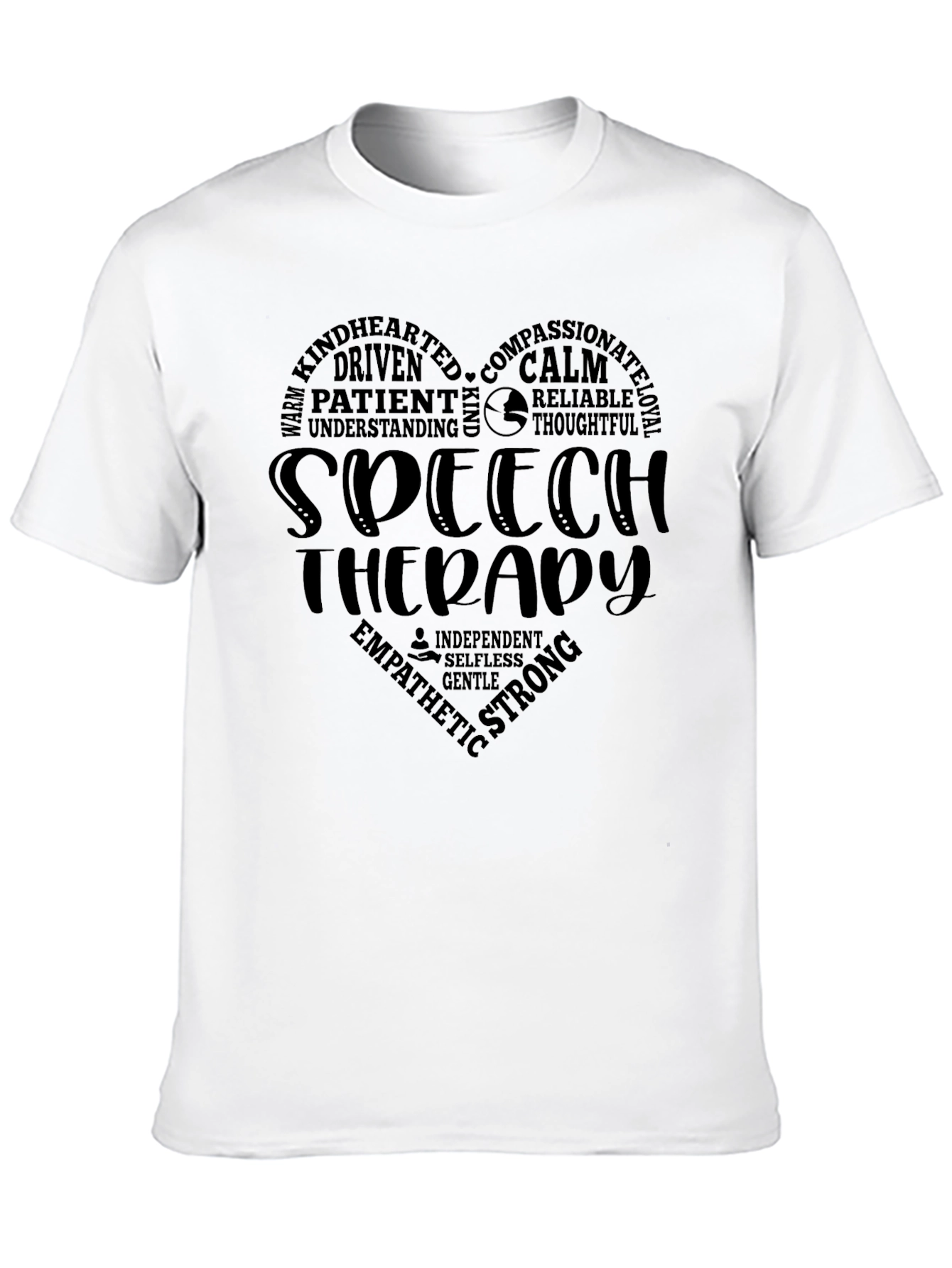 Speech Therapy Heart T-Shirt - Black