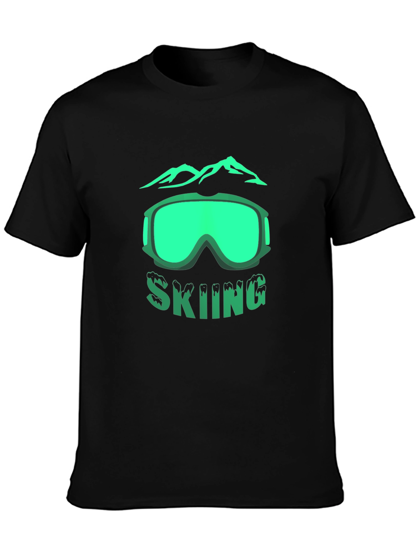 Skiing Graphic T-Shirt - Mountain & Goggles Design