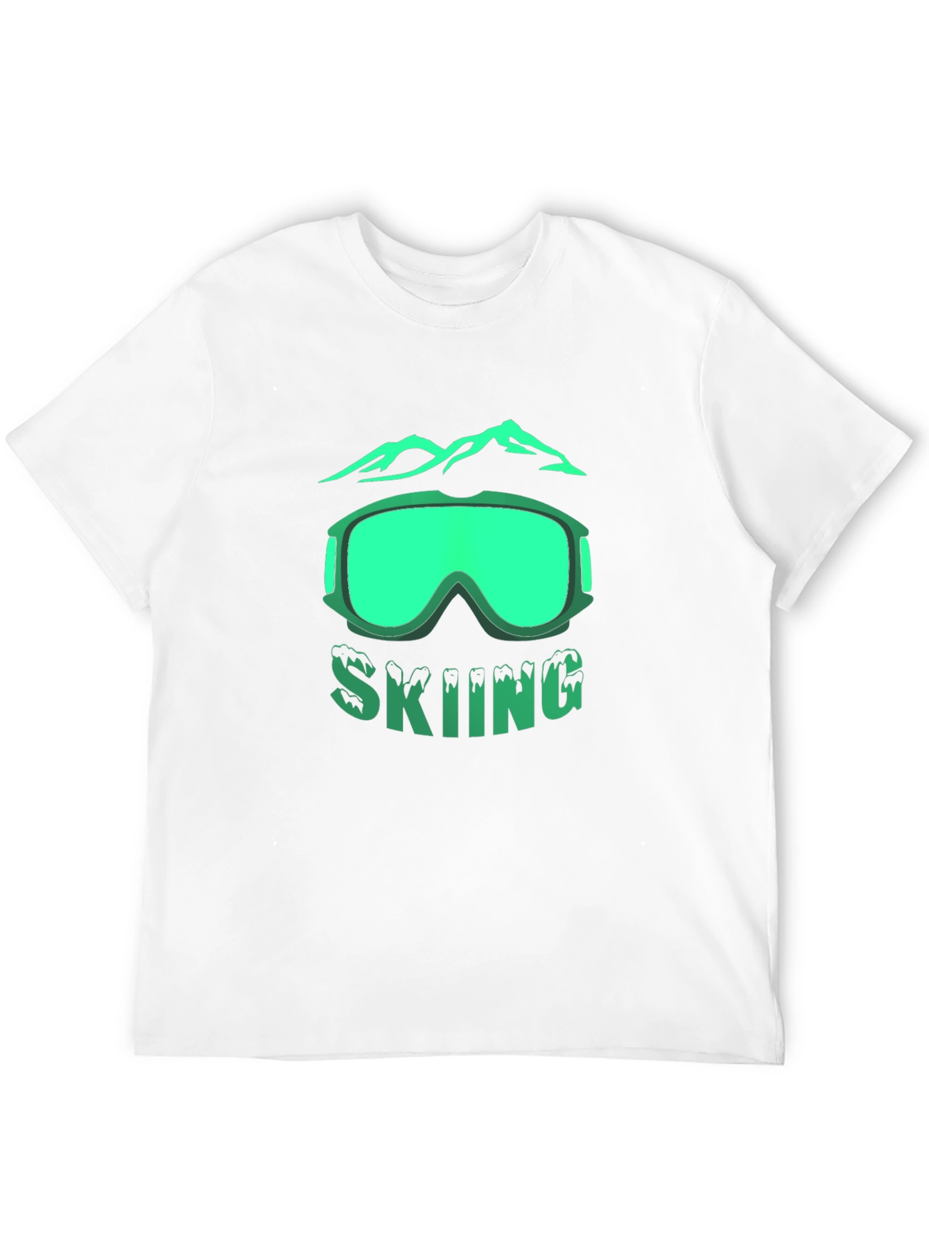 Skiing Graphic T-Shirt - Mountain & Goggles Design