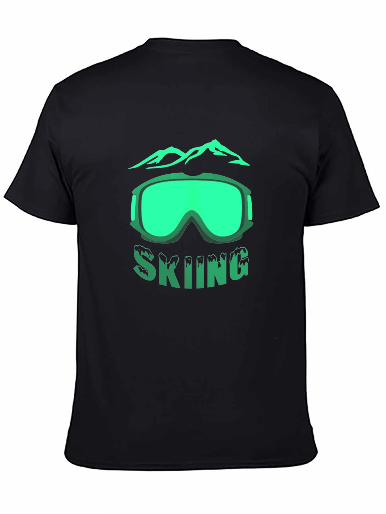 Skiing Graphic T-Shirt - Mountain & Goggles Design