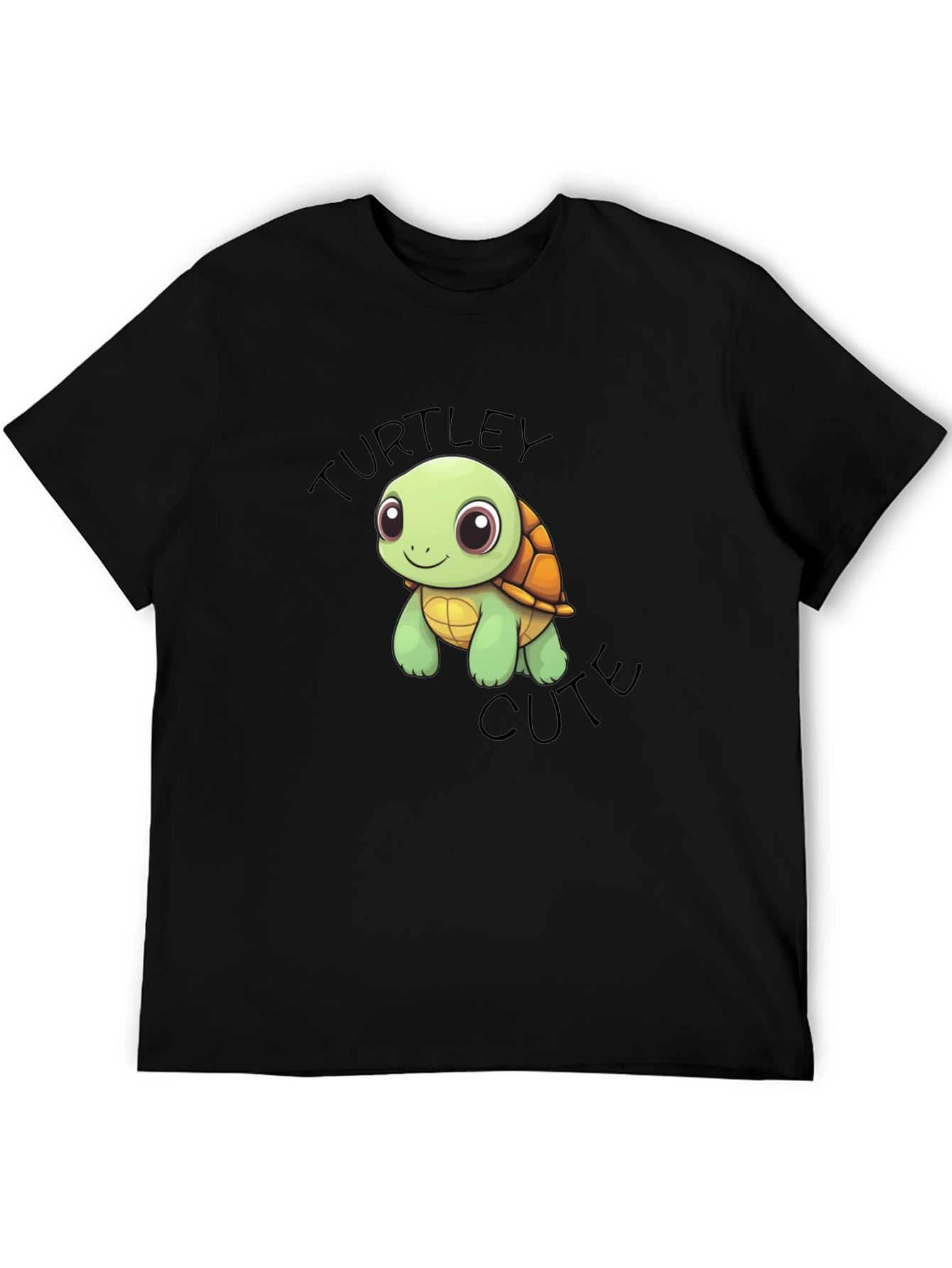 Turtle Cute Graphic Black T-Shirt
