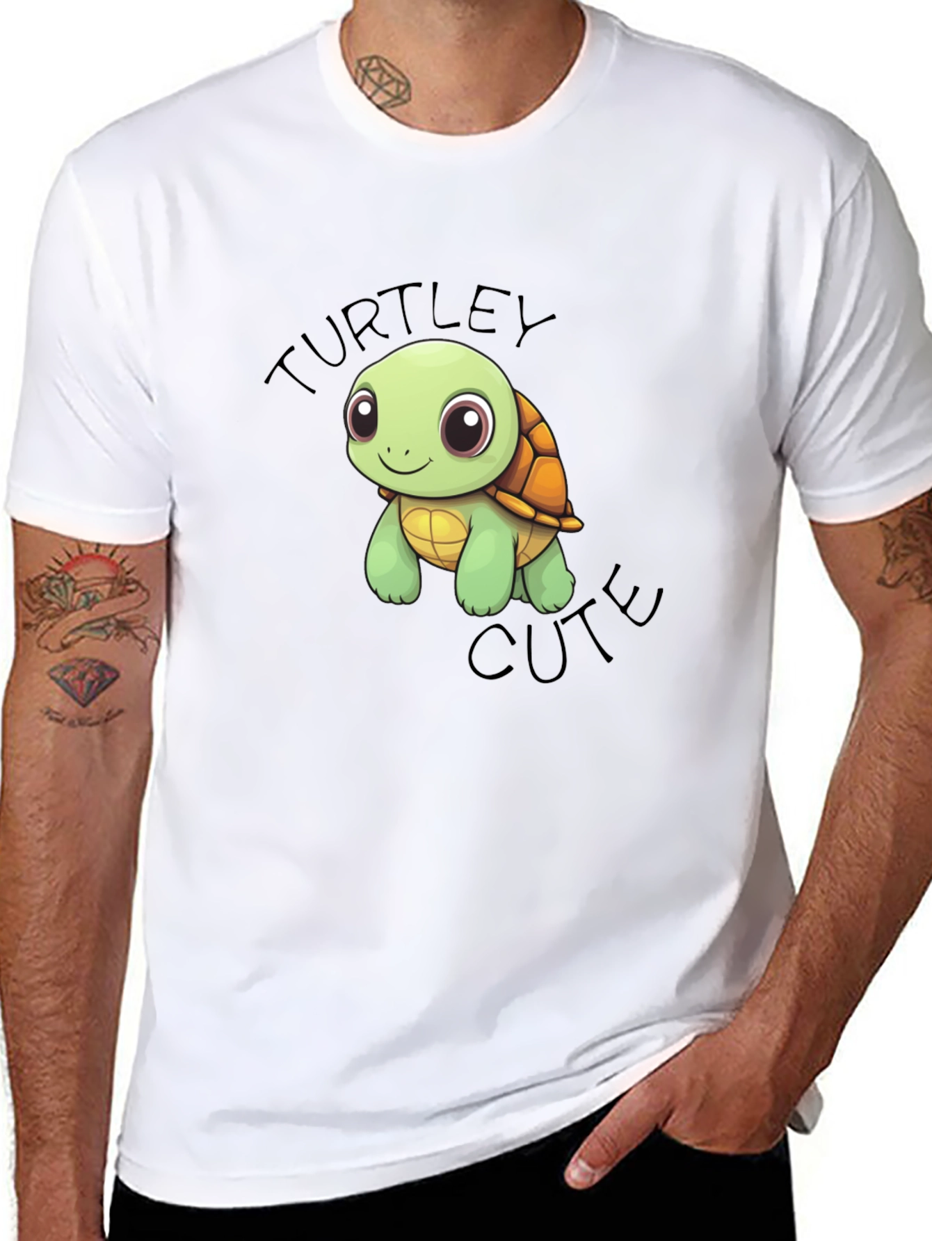 Turtle Cute Graphic Black T-Shirt