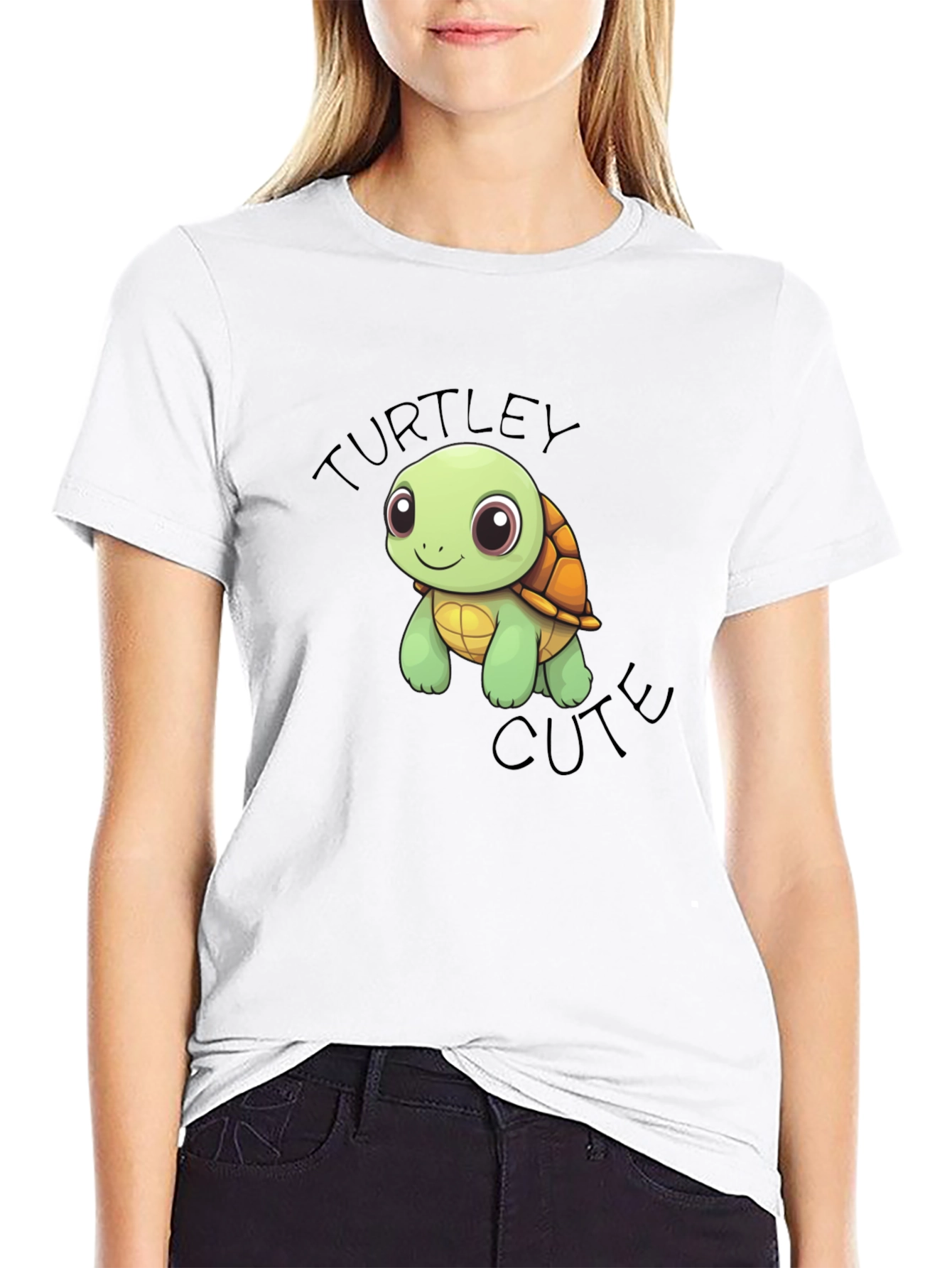 Turtle Cute Graphic Black T-Shirt