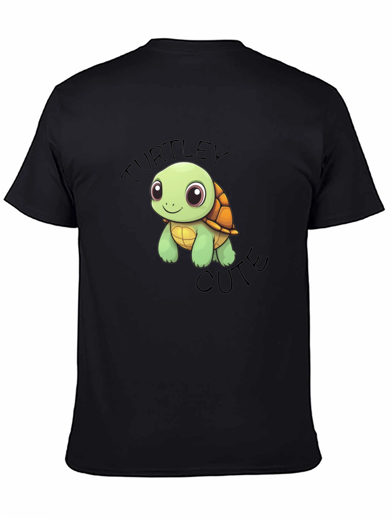 Turtle Cute Graphic Black T-Shirt