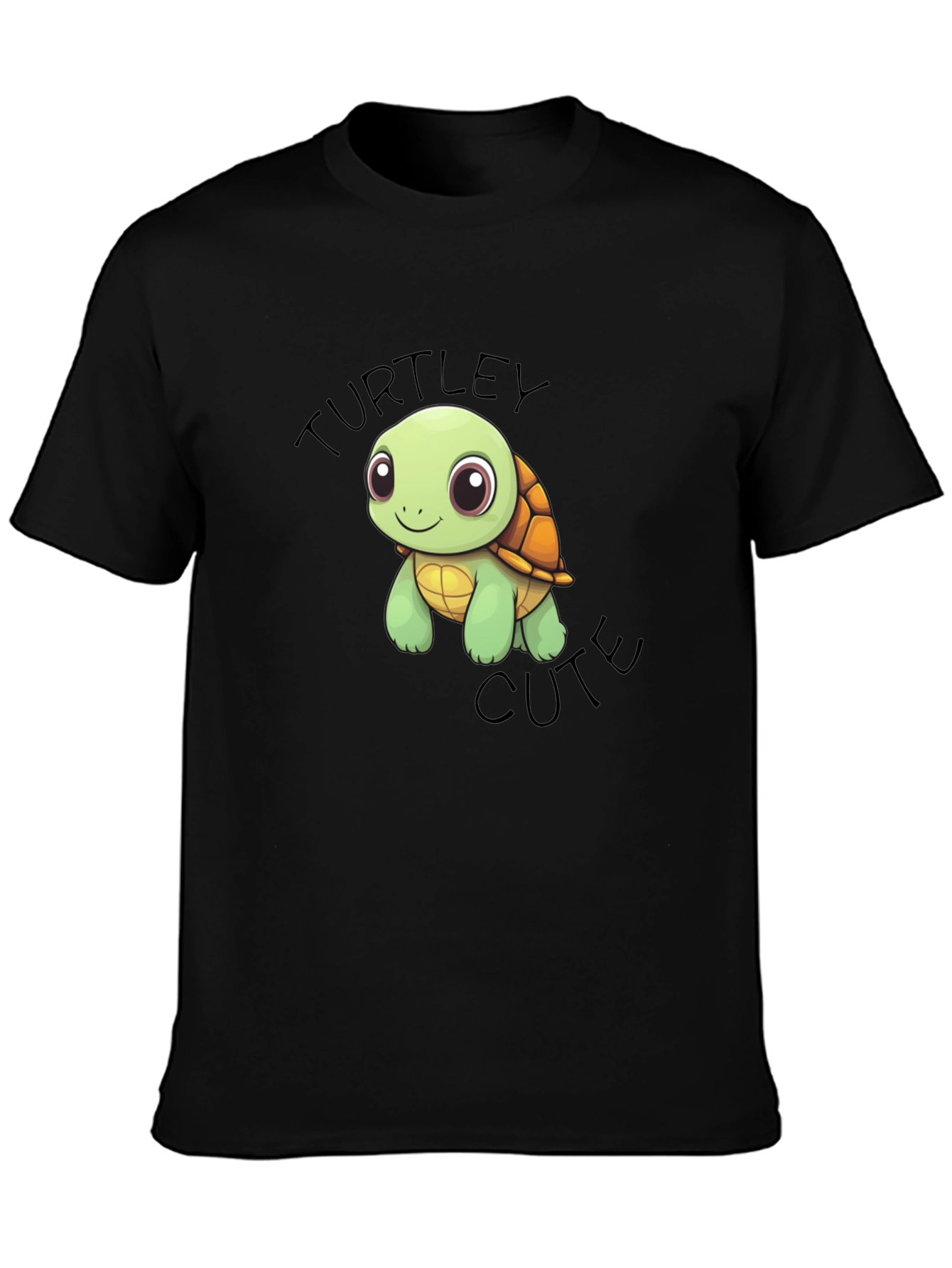 Turtle Cute Graphic Black T-Shirt