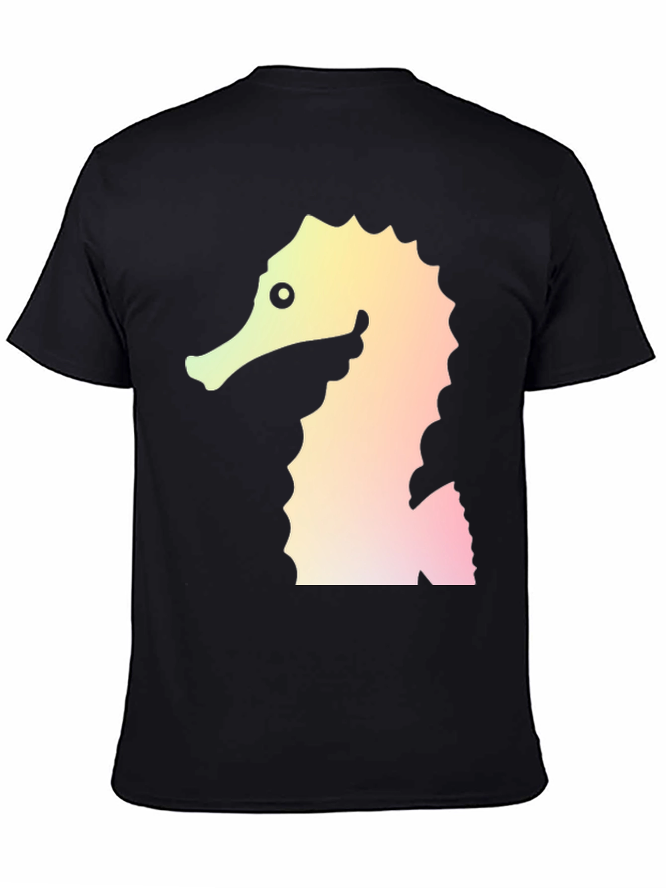 Seahorse Graphic Tee - Black Cotton Blend T-Shirt
