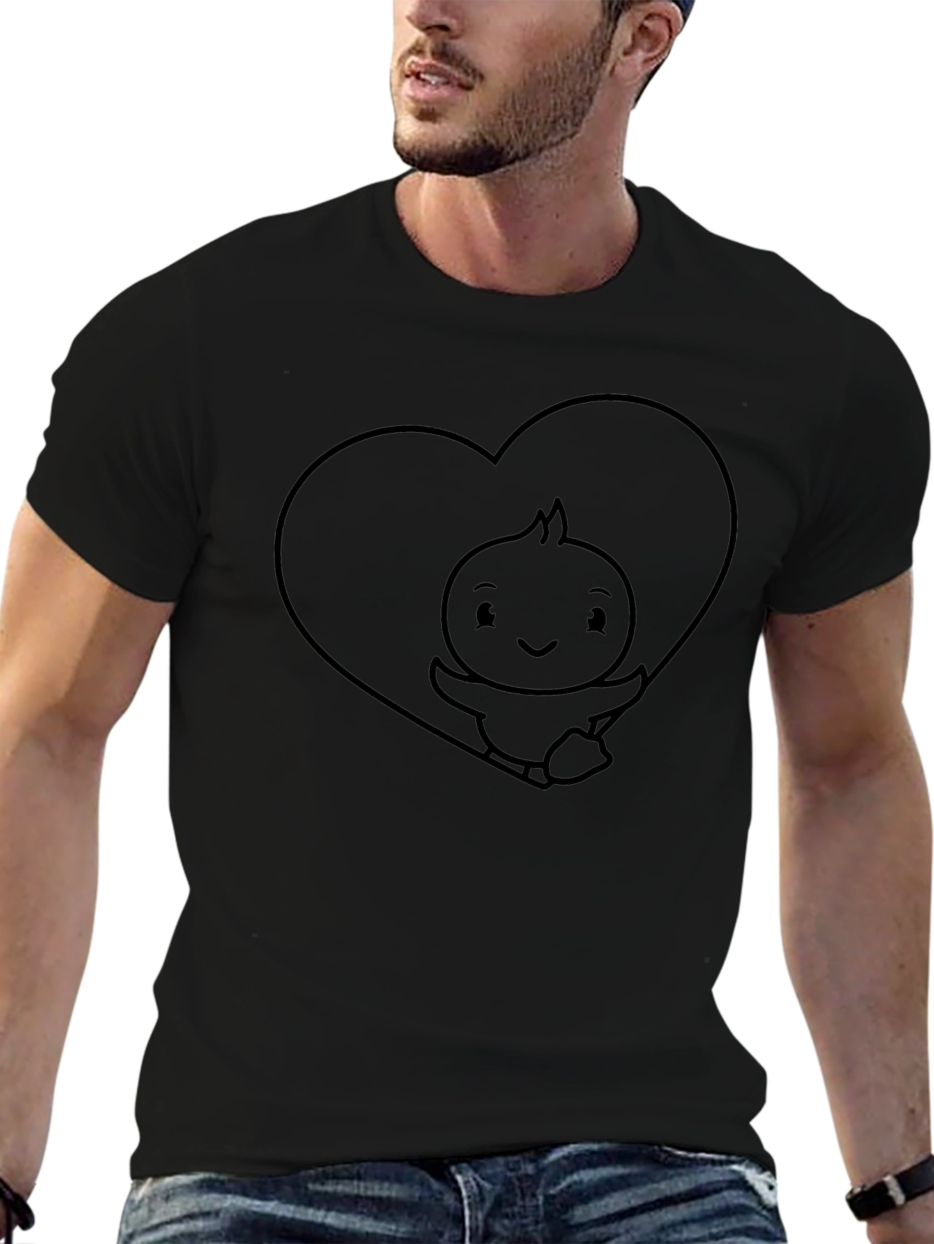 Cute Cartoon Chick Heart T-Shirt