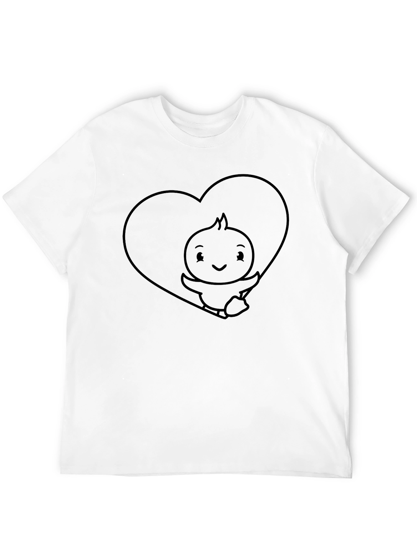 Cute Cartoon Chick Heart T-Shirt