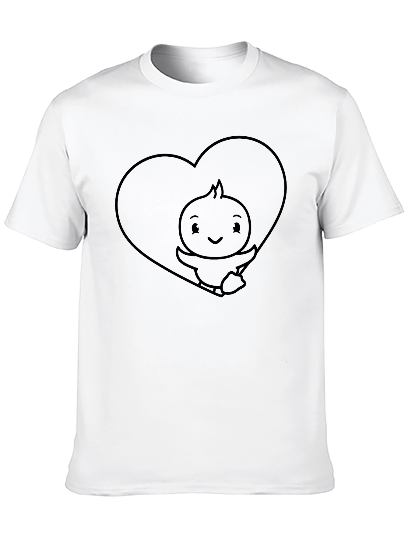Cute Cartoon Chick Heart T-Shirt
