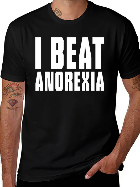 I Beat Anorexia Black T-Shirt