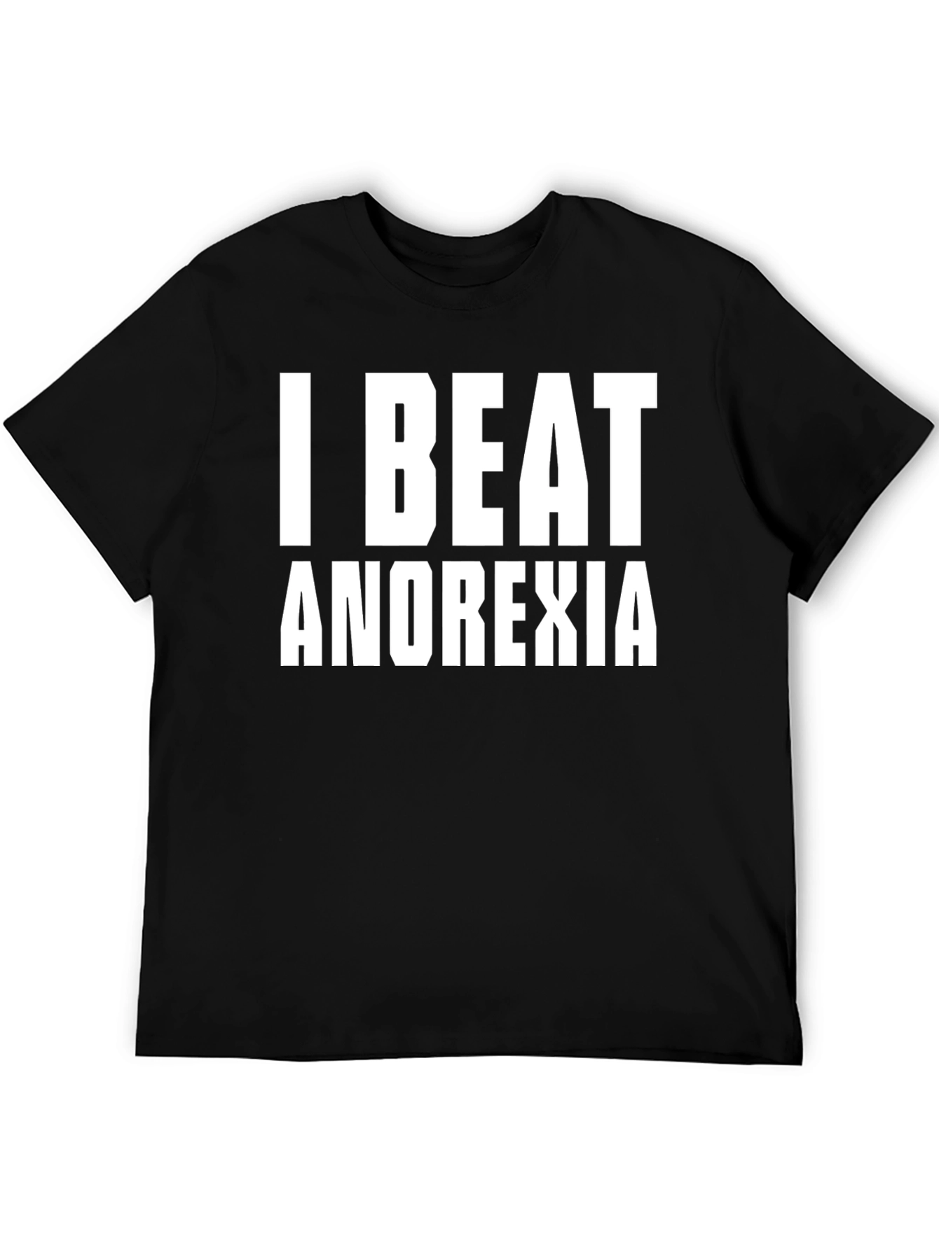 I Beat Anorexia Black T-Shirt