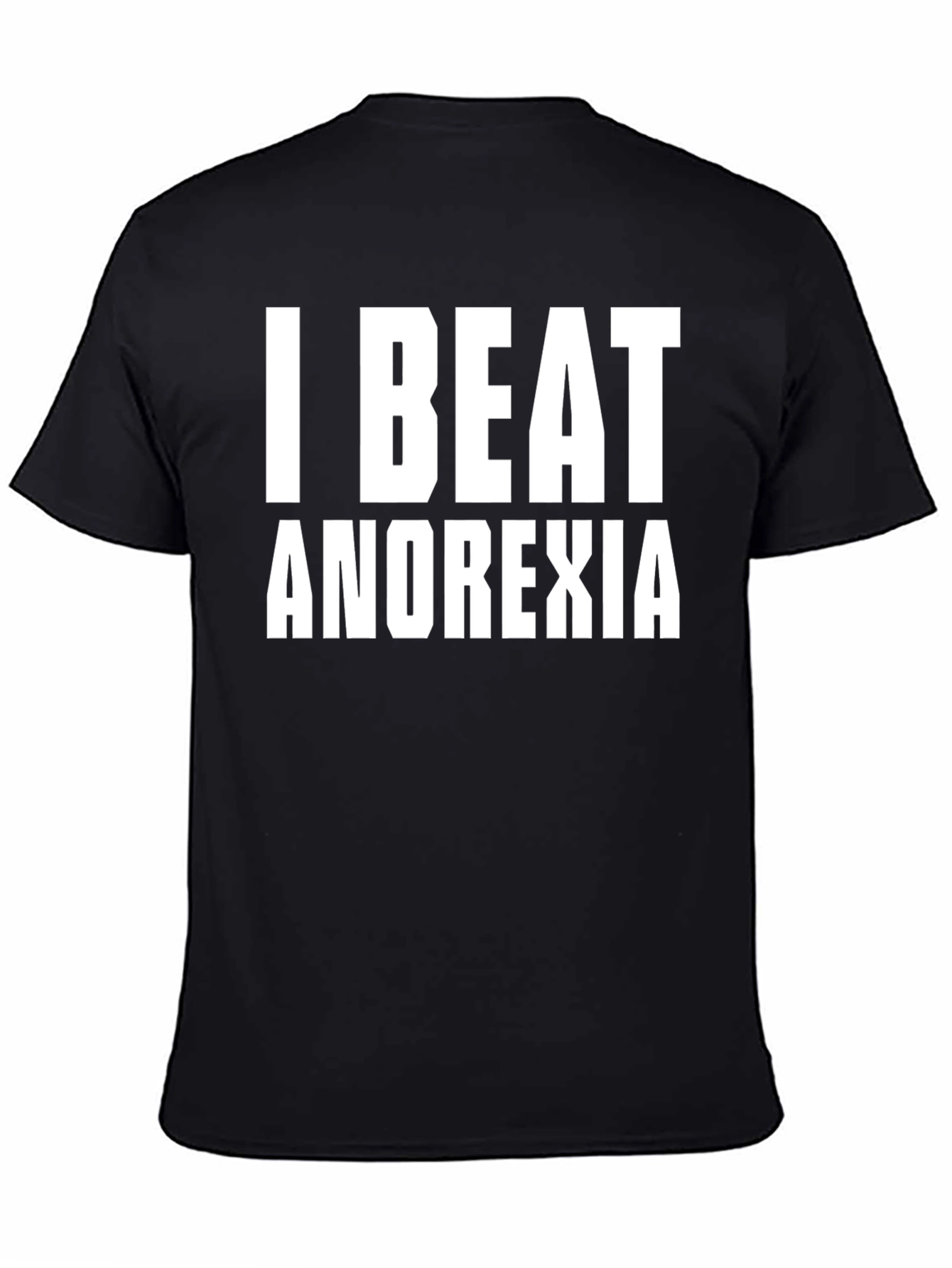 I Beat Anorexia Black T-Shirt