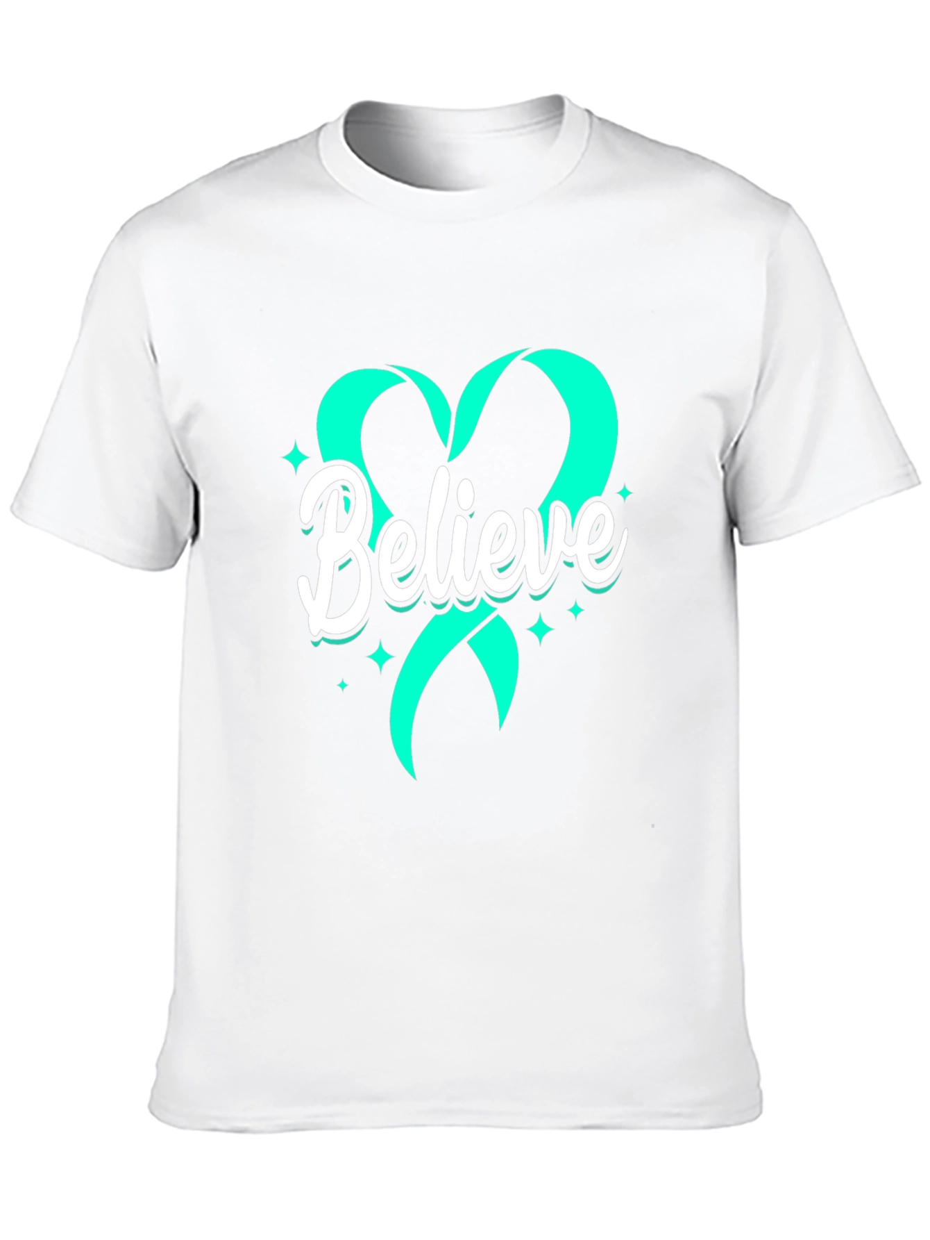 Believe Heart Ribbon Graphic Tee