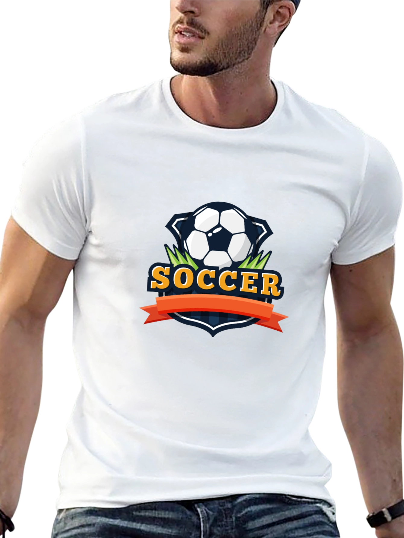 Soccer Graphic Tee - Stylish Black Cotton T-Shirt