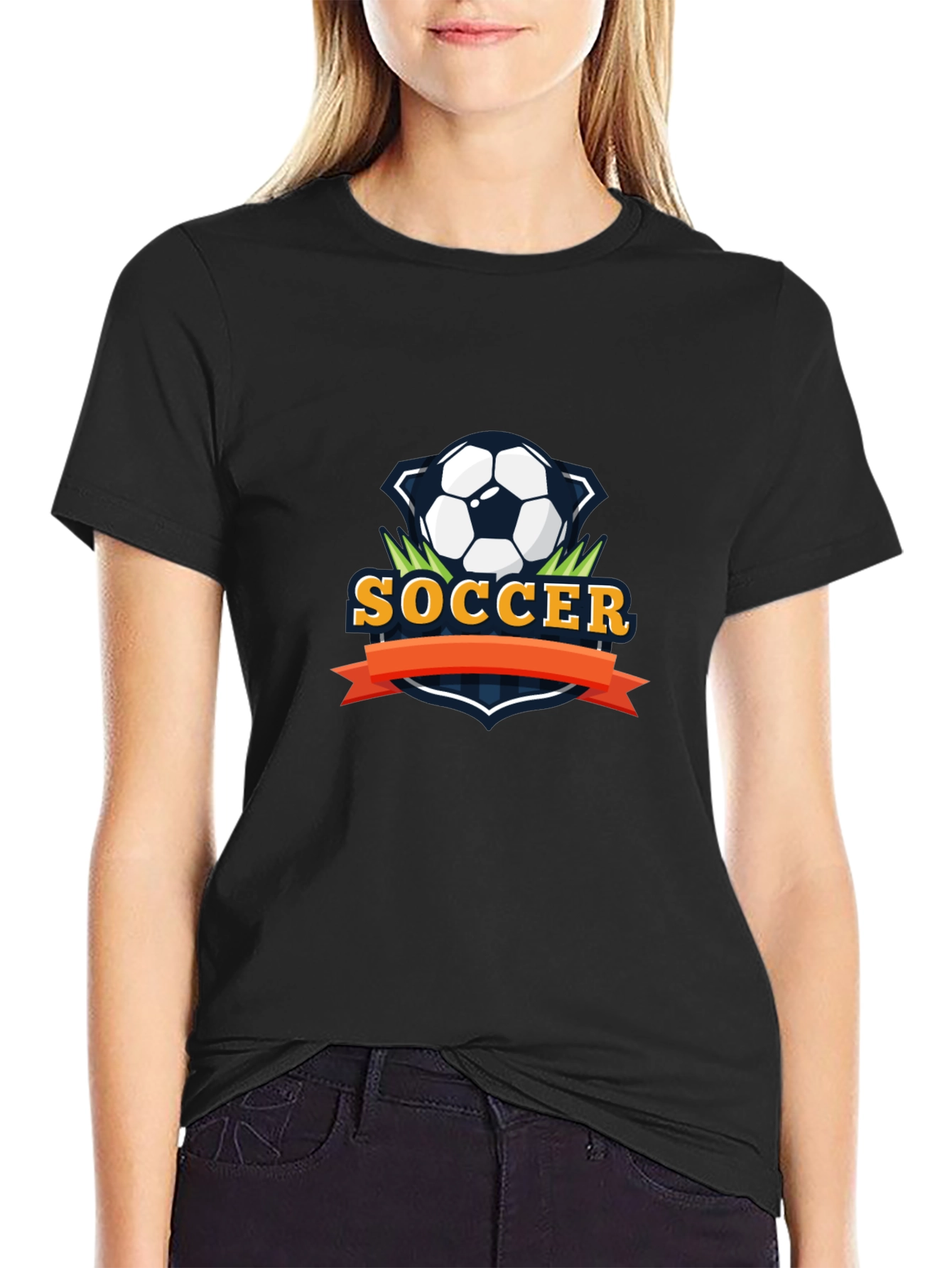 Soccer Graphic Tee - Stylish Black Cotton T-Shirt