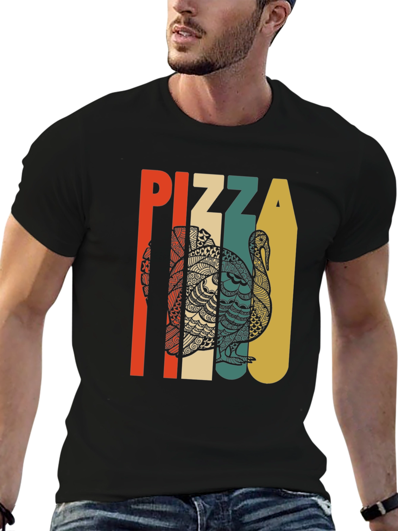 Pizza Turkey Retro T-Shirt Thanksgiving Tee