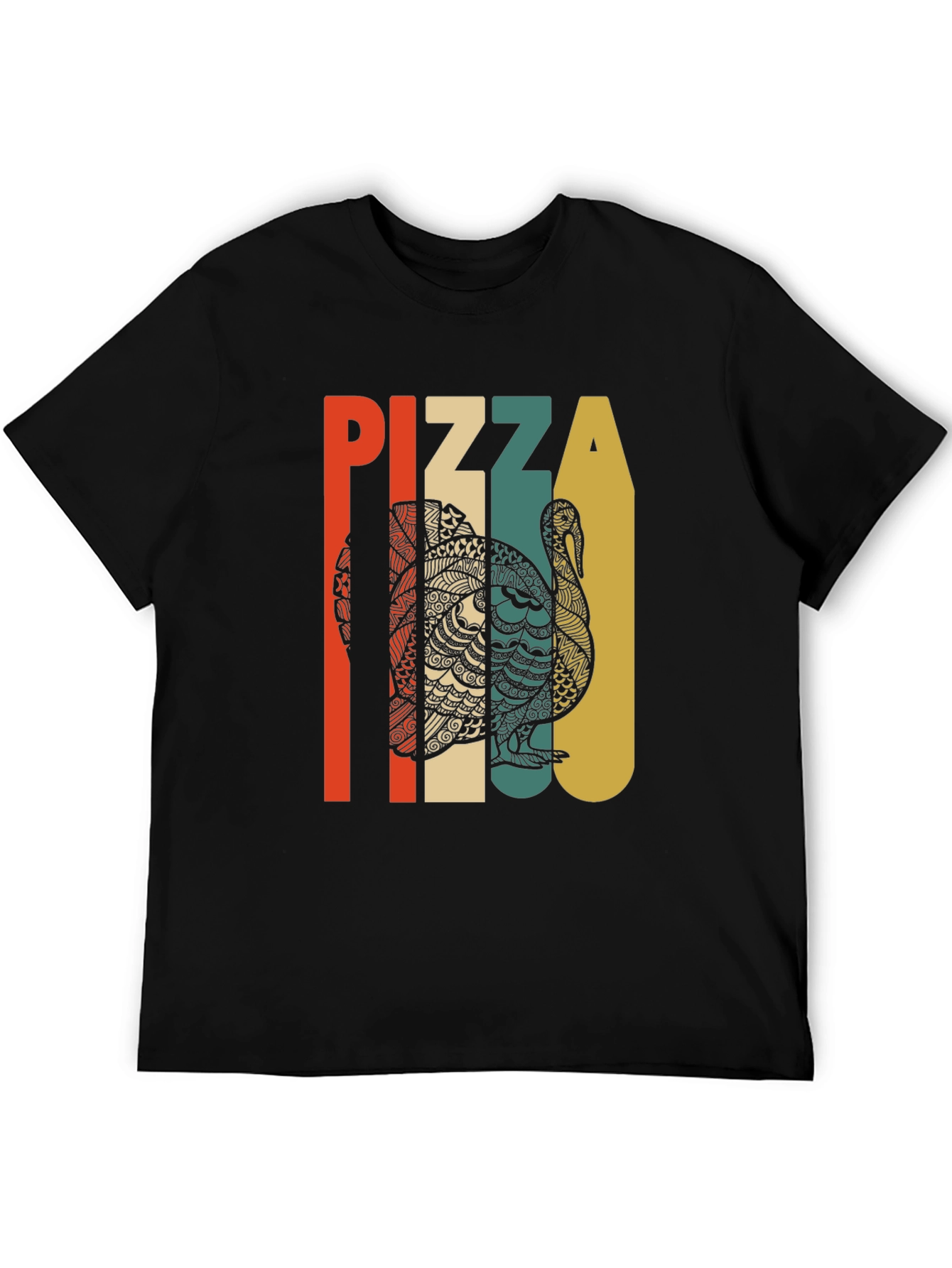 Pizza Turkey Retro T-Shirt Thanksgiving Tee