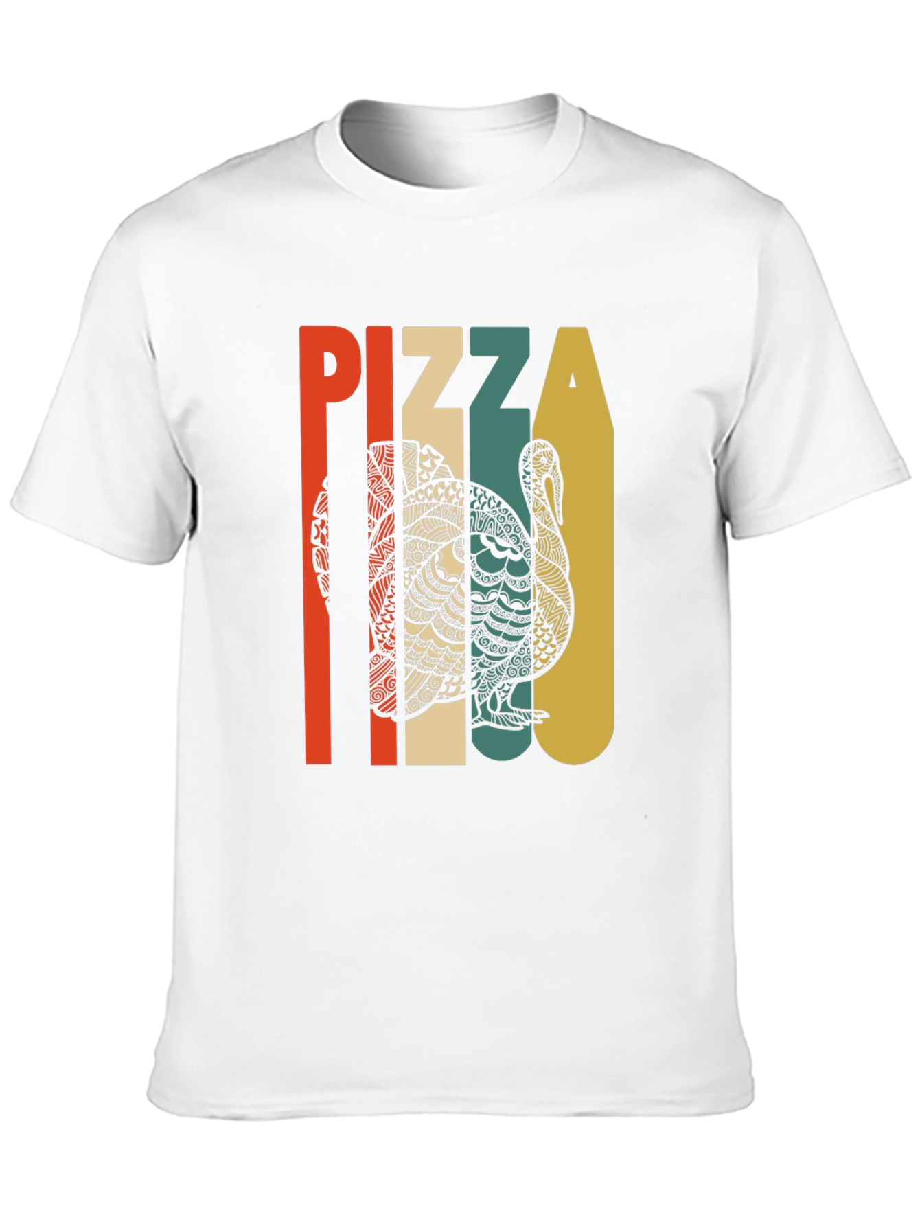 Pizza Turkey Retro T-Shirt Thanksgiving Tee