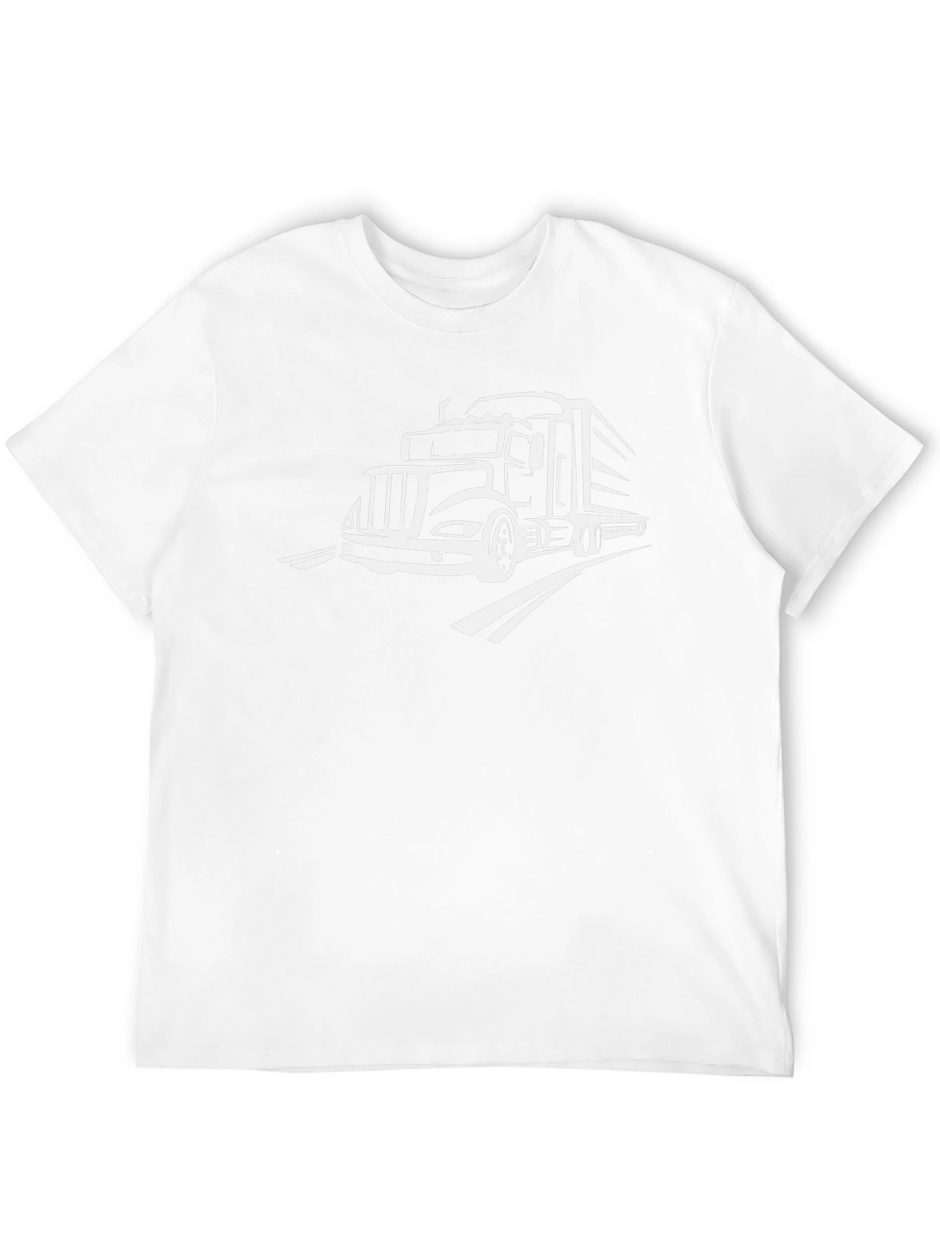 Truck Driver T-Shirt: Black Tee with White Truck Graphic
