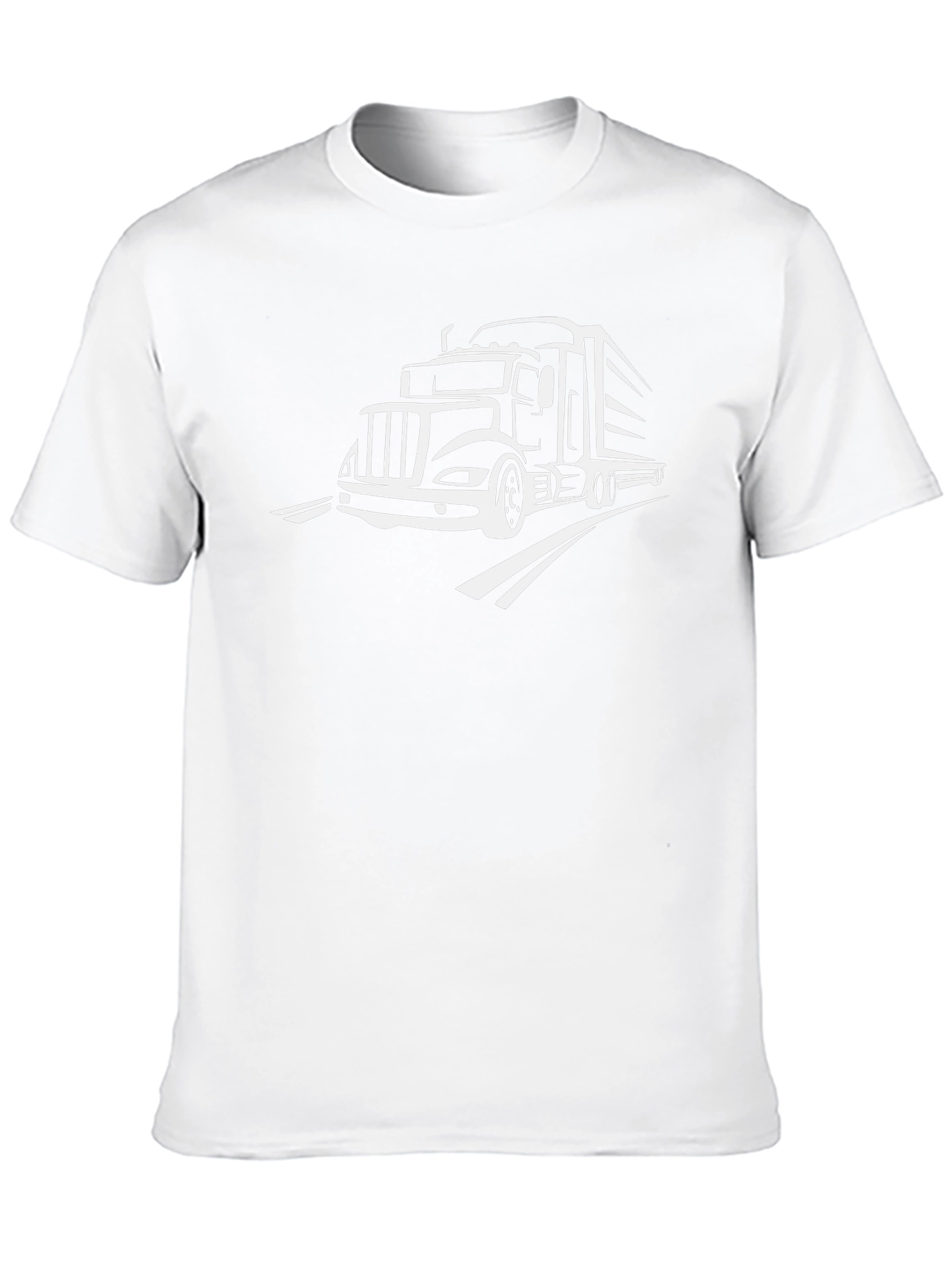 Truck Driver T-Shirt: Black Tee with White Truck Graphic