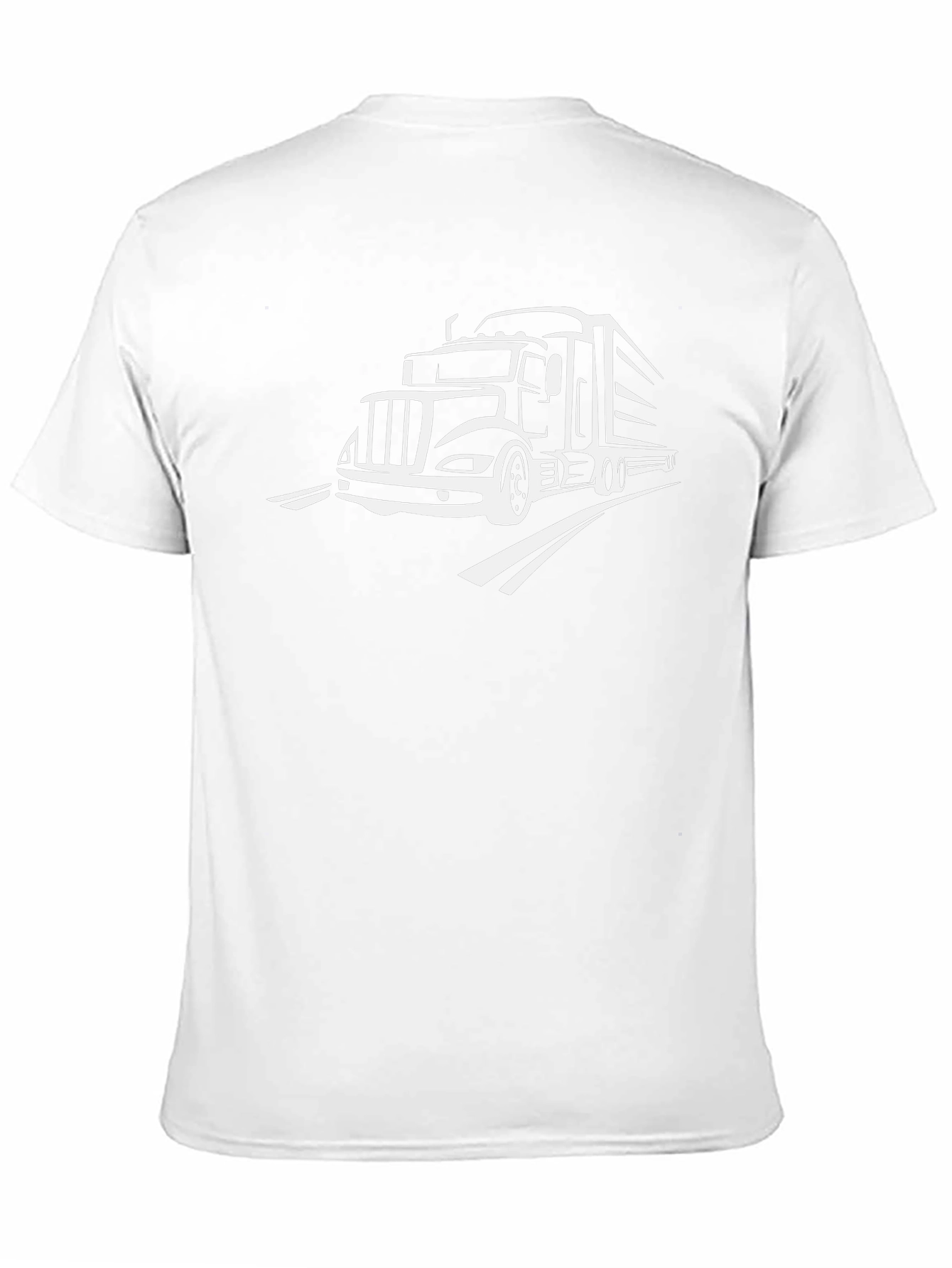 Truck Driver T-Shirt: Black Tee with White Truck Graphic