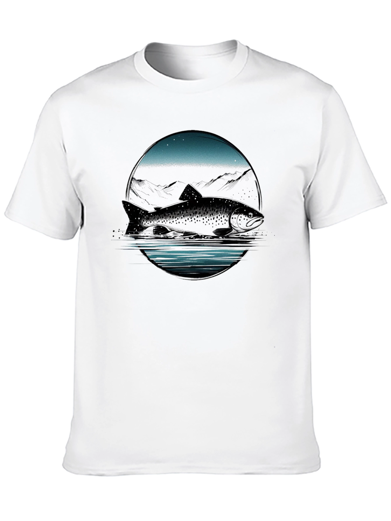 Muskie Fish Graphic Tee - Black Cotton T-Shirt