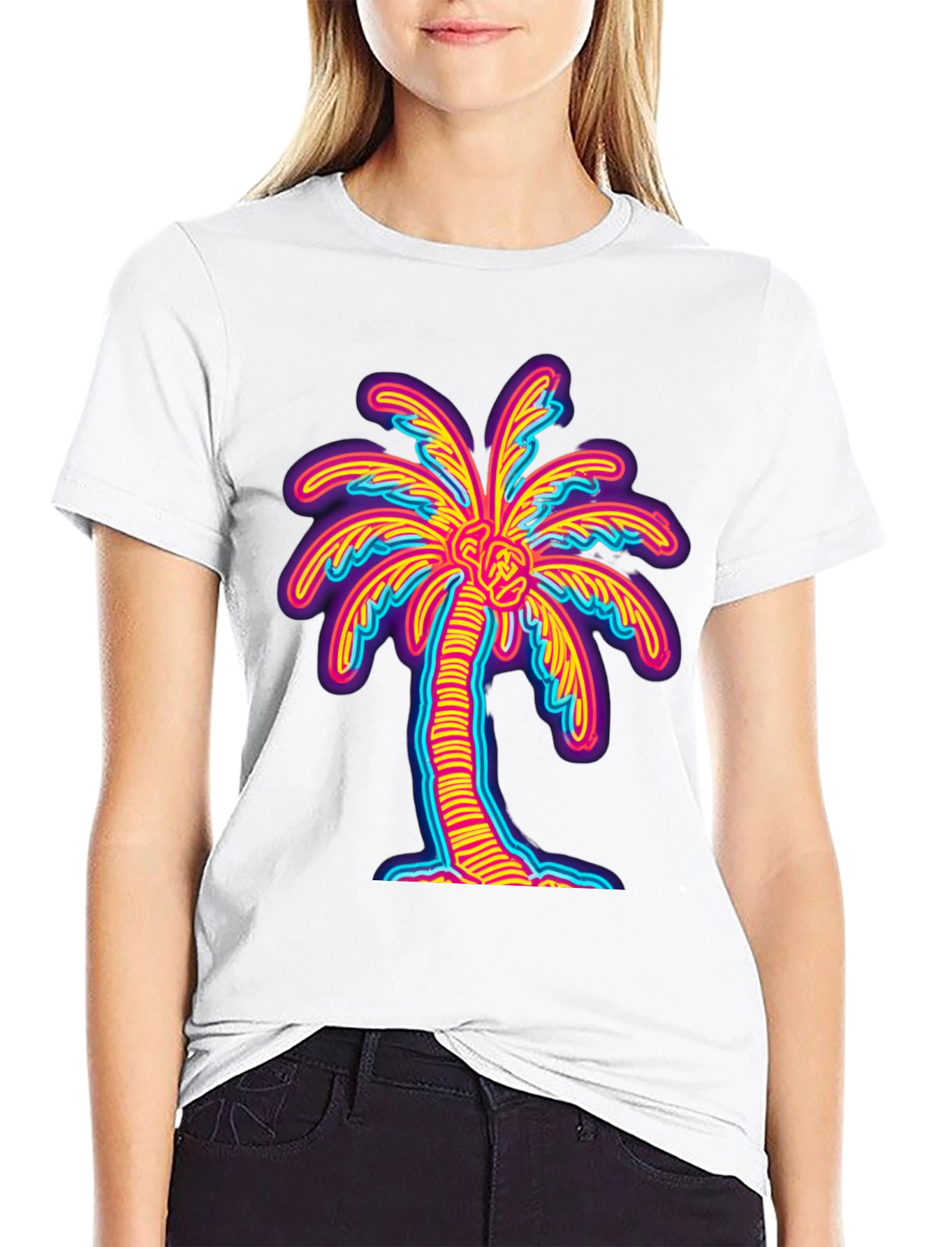 Neon Palm Tree Graphic Tee