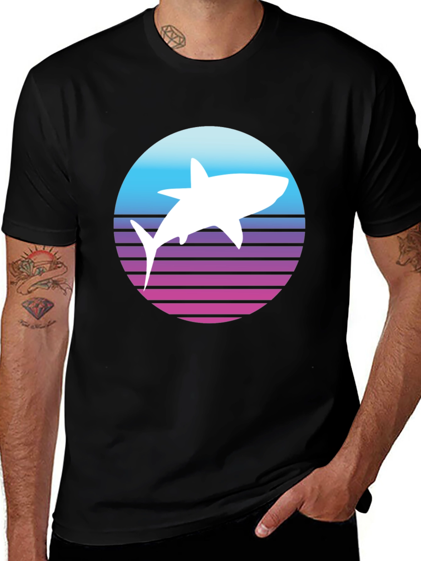 Retro Shark T-Shirt - Synthwave Style