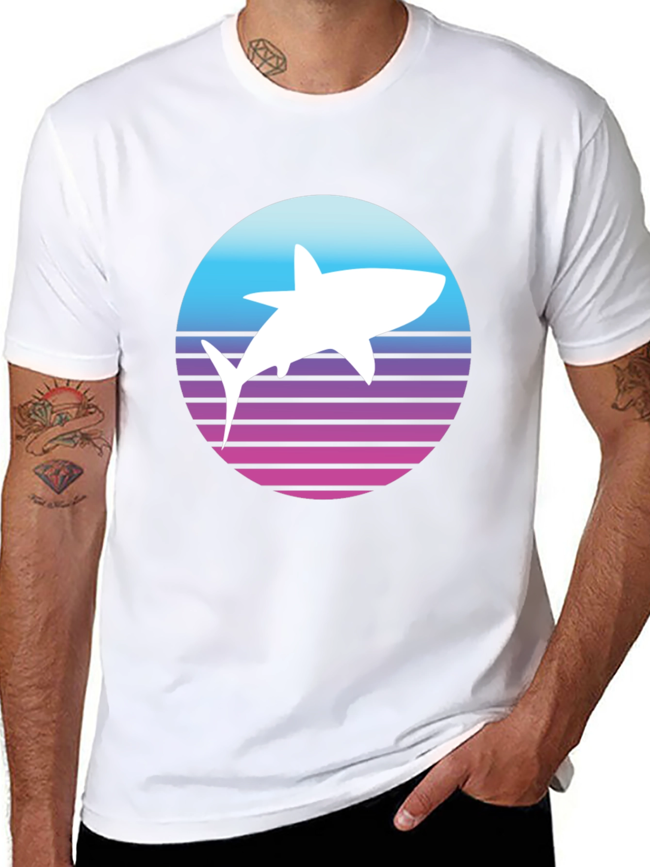 Retro Shark T-Shirt - Synthwave Style