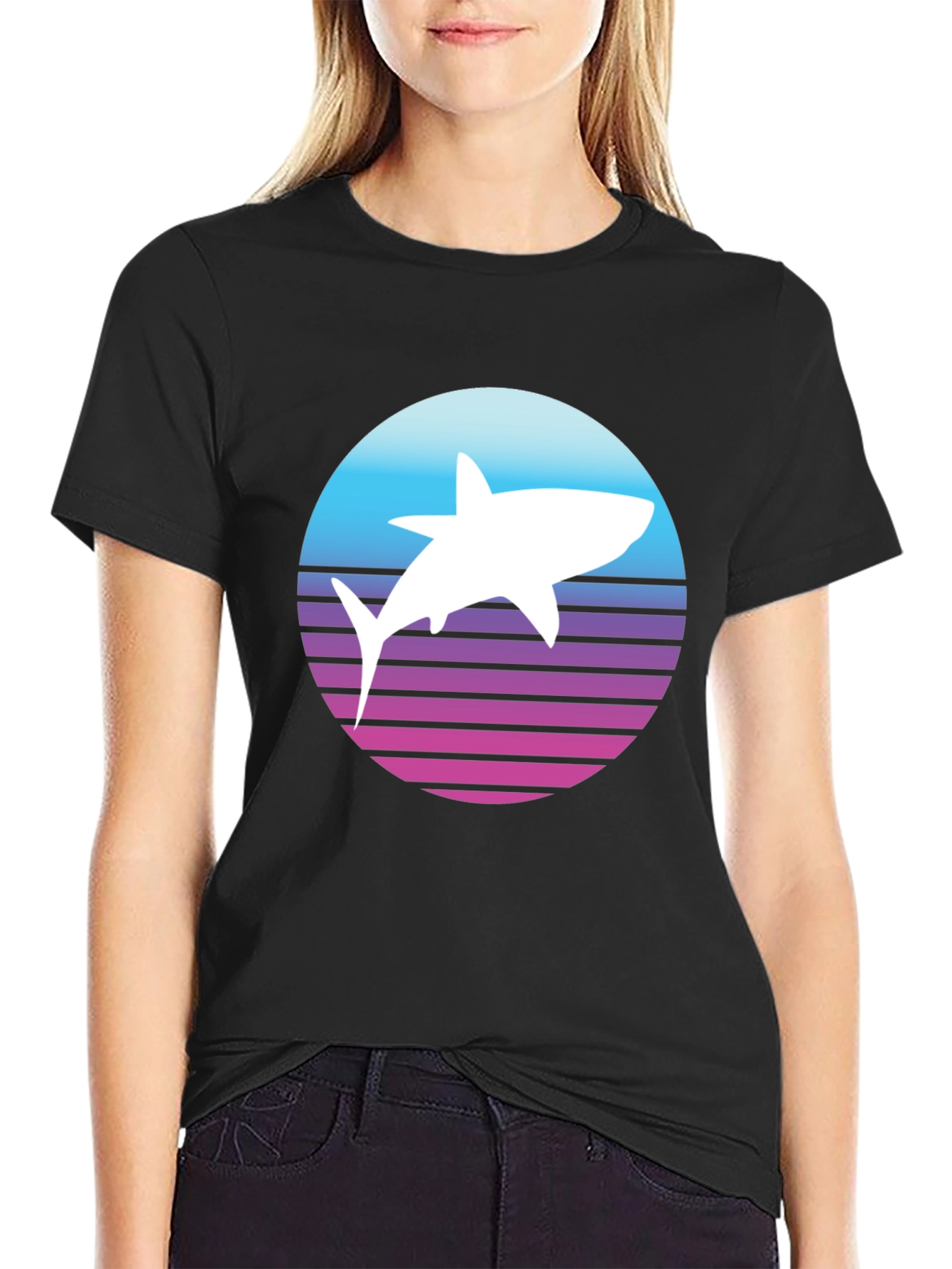 Retro Shark T-Shirt - Synthwave Style