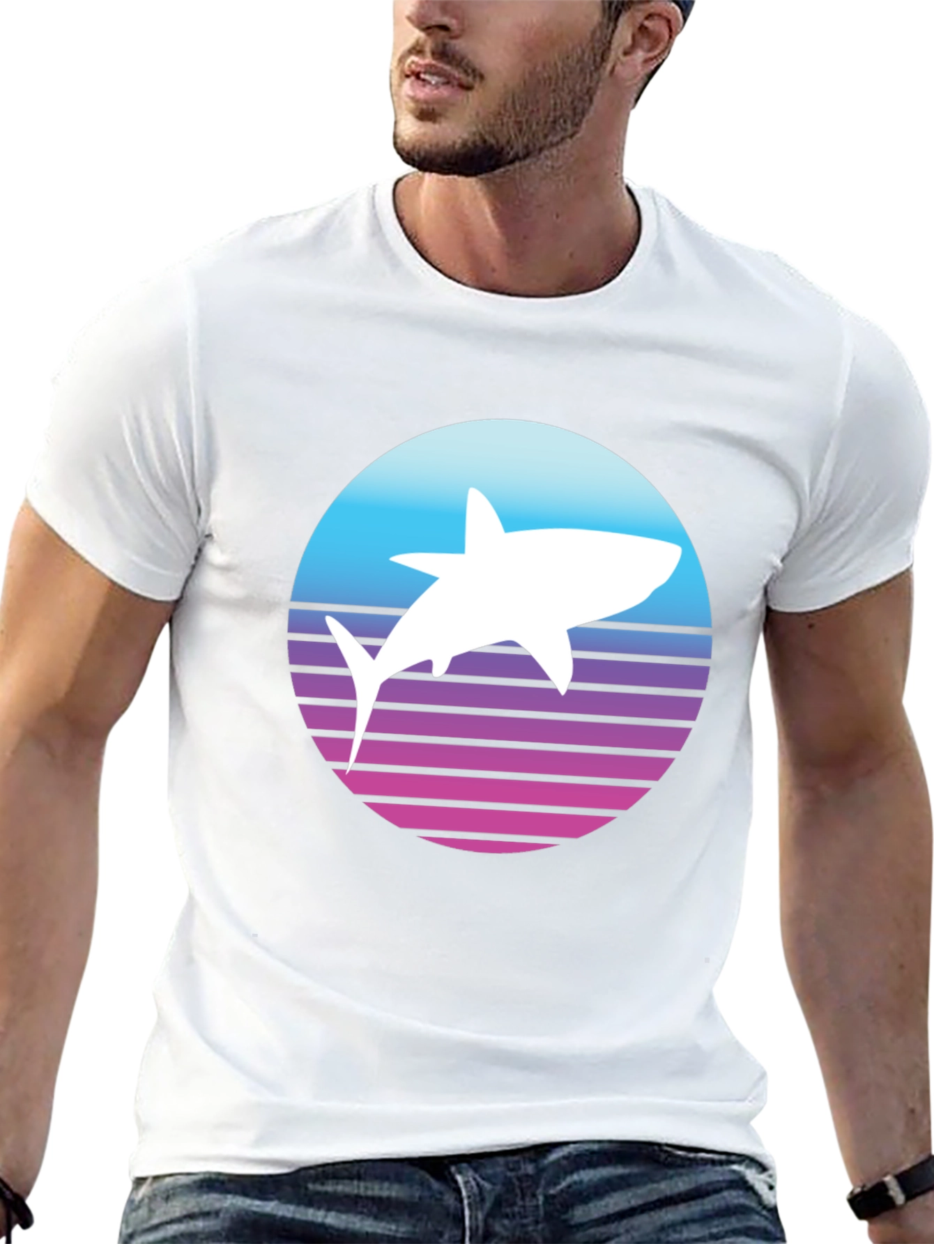Retro Shark T-Shirt - Synthwave Style