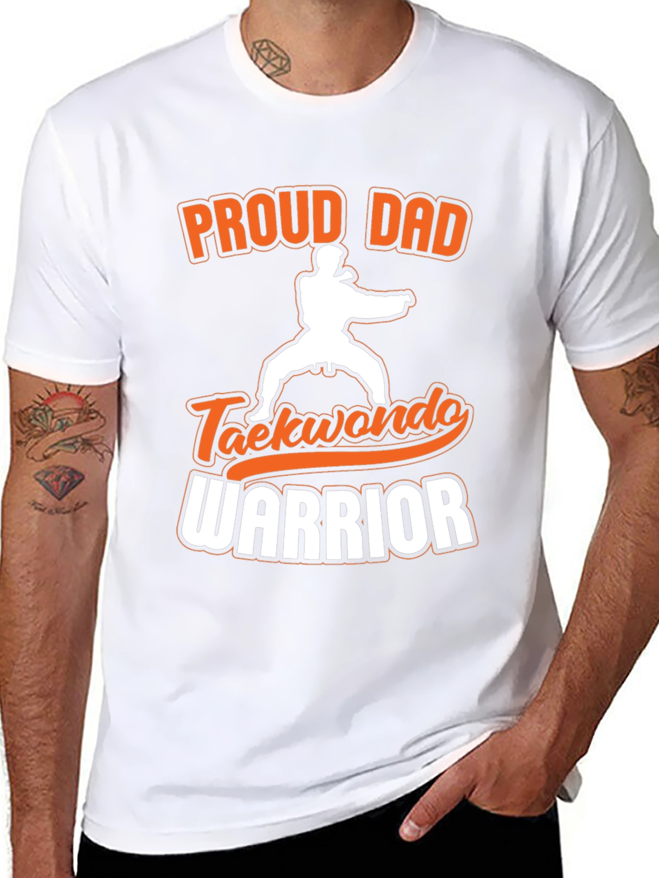 Proud Dad Taekwondo Warrior Black T-Shirt