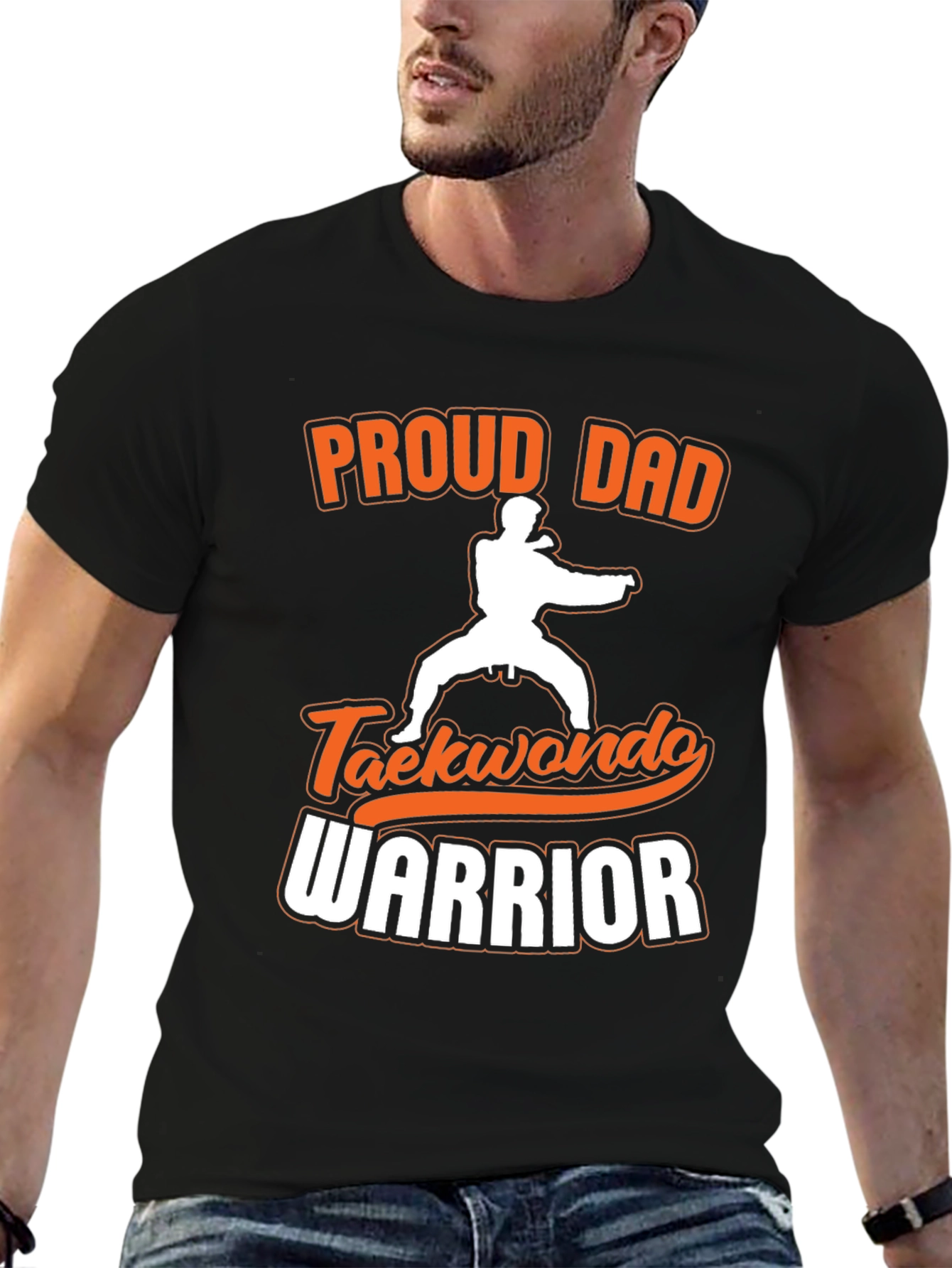 Proud Dad Taekwondo Warrior Black T-Shirt
