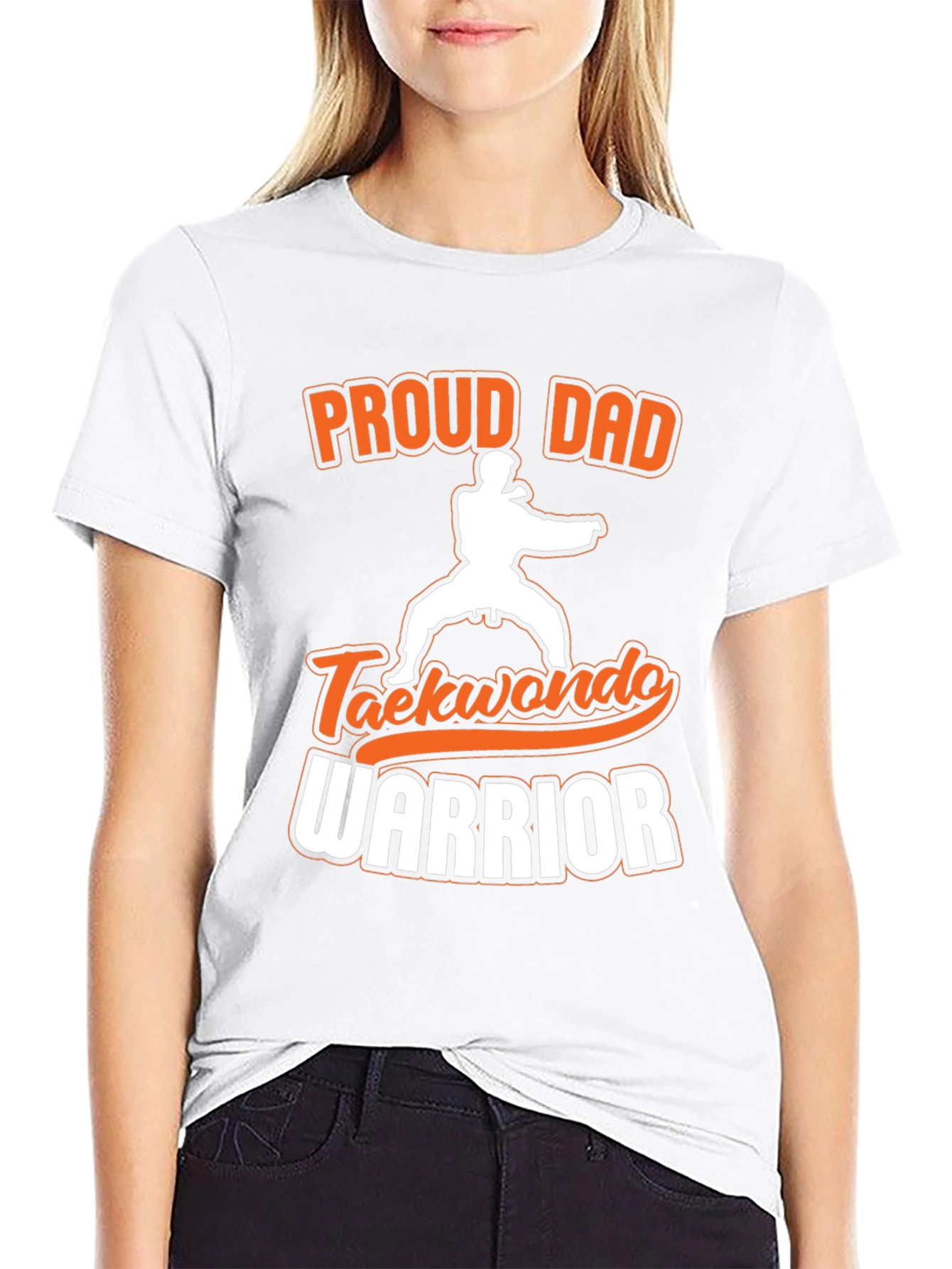 Proud Dad Taekwondo Warrior Black T-Shirt