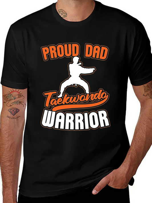 Proud Dad Taekwondo Warrior Black T-Shirt