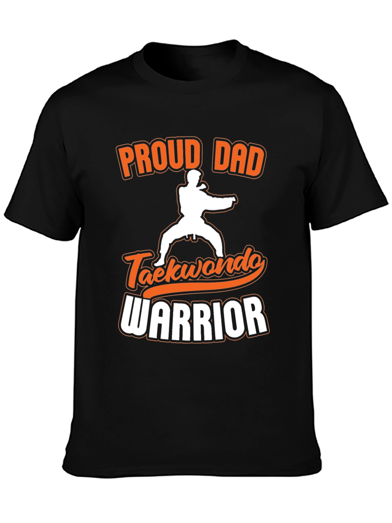 Proud Dad Taekwondo Warrior Black T-Shirt