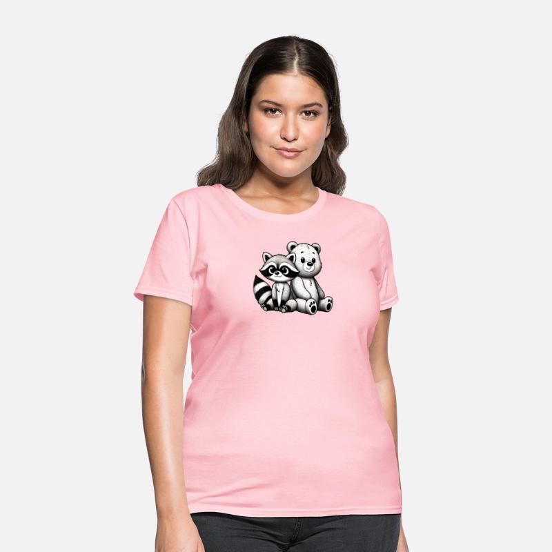 Raccoon & Bear Friendship - Snuggly Companions