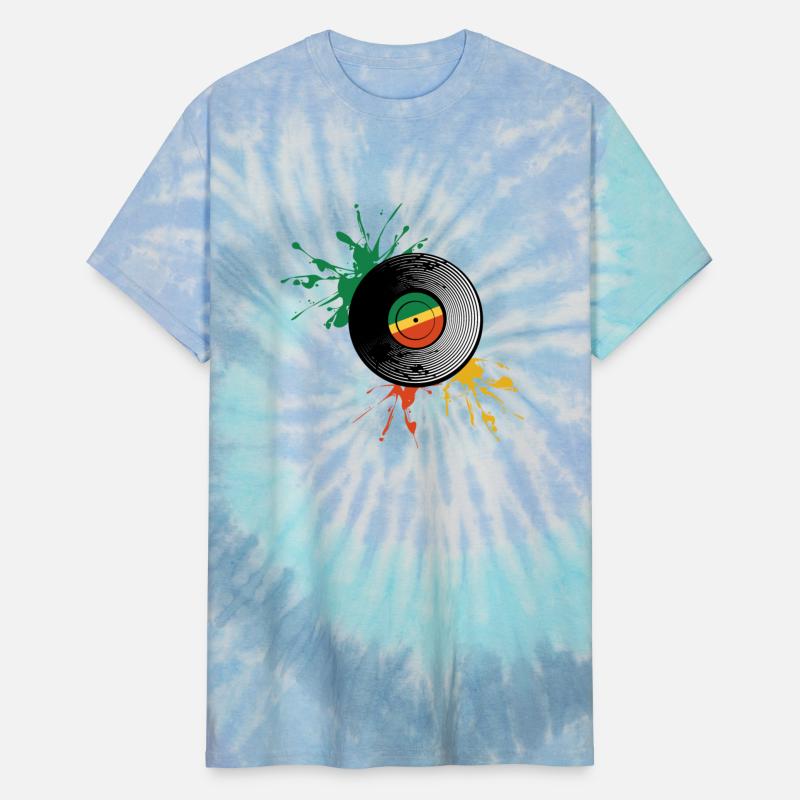 Rastafarian flag and vinyl record.