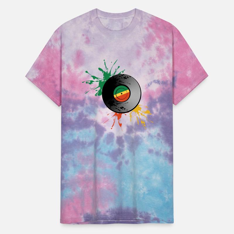 Rastafarian flag and vinyl record.