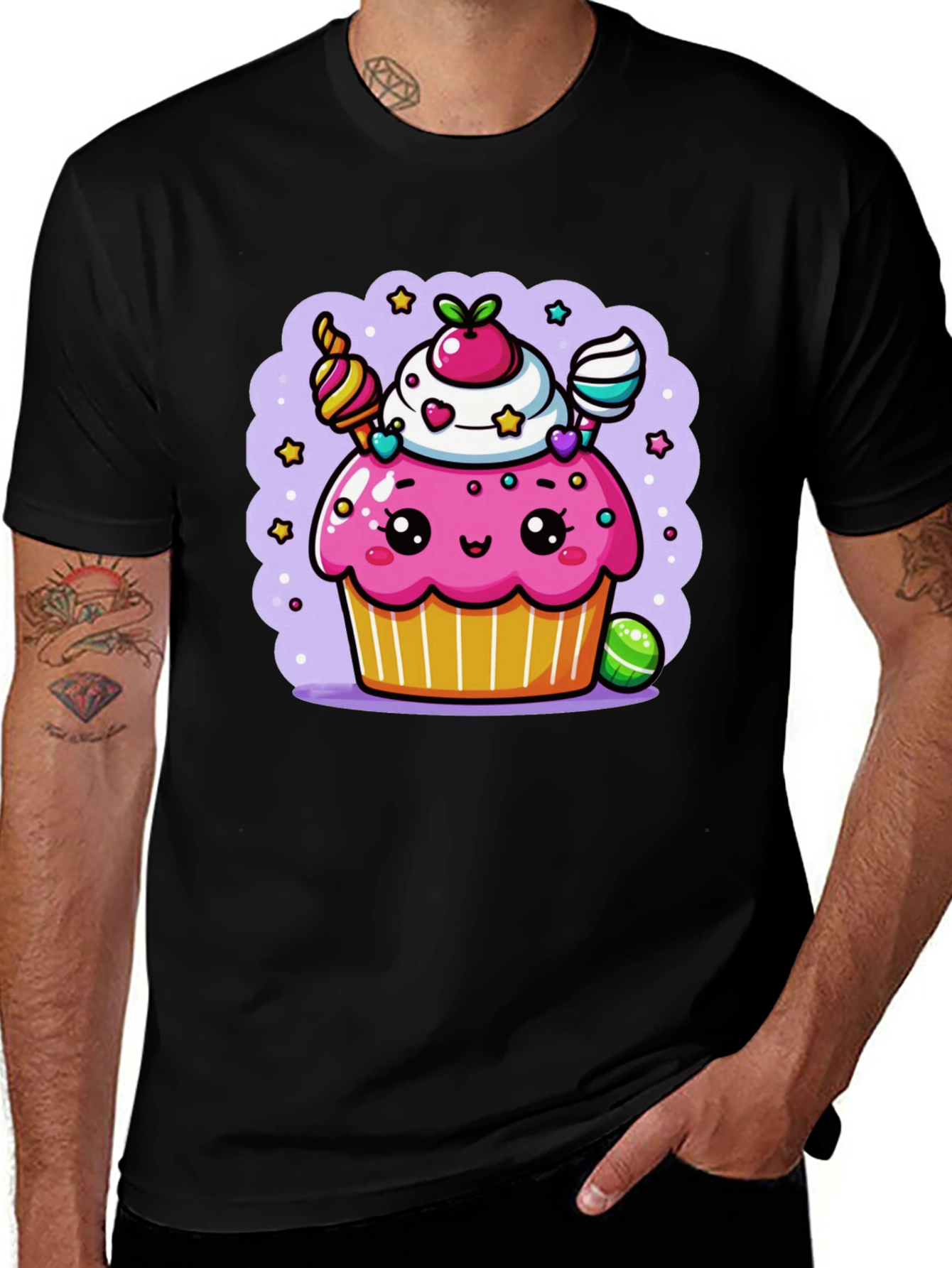 Cute Kawaii Cupcake Graphic Tee