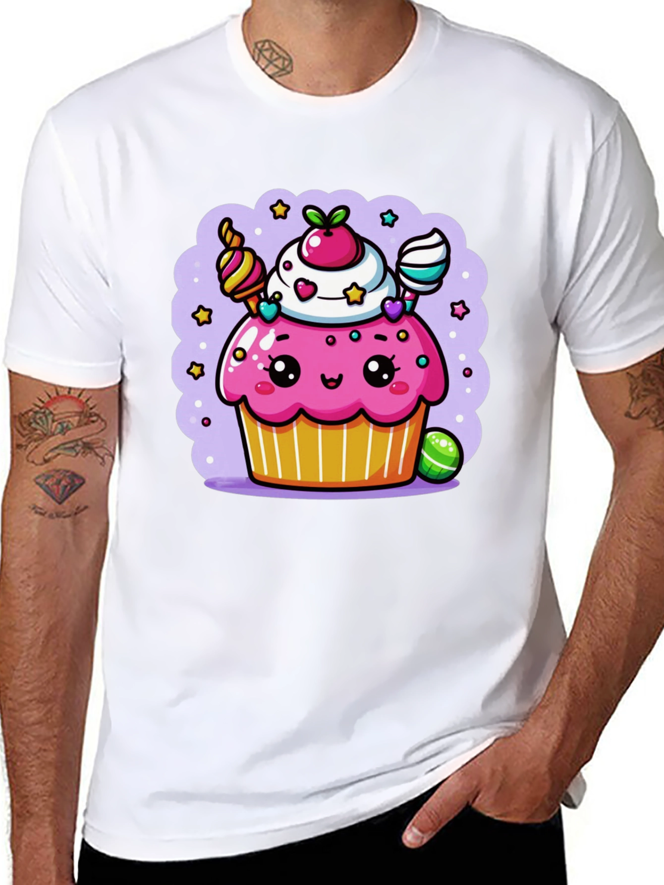 Cute Kawaii Cupcake Graphic Tee