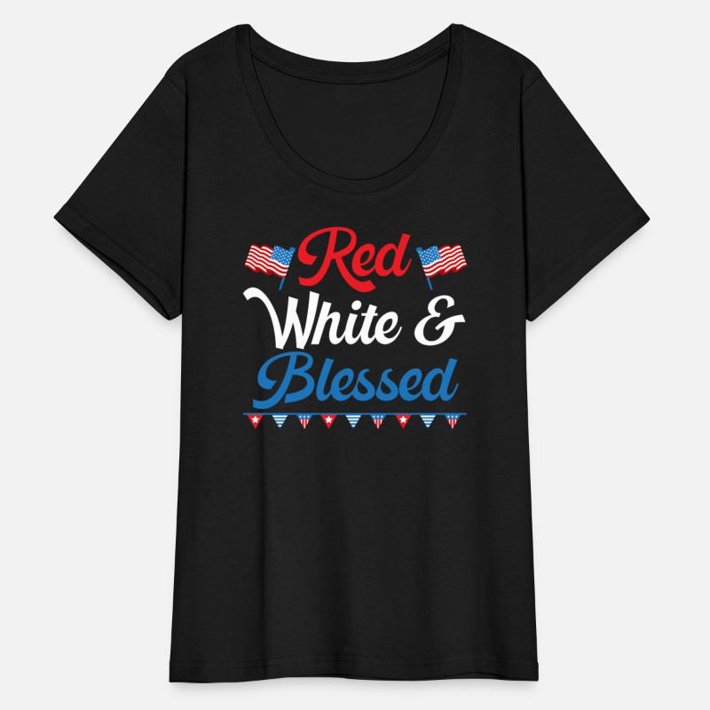 Red White And Blessed America USA Flag 4th Of July