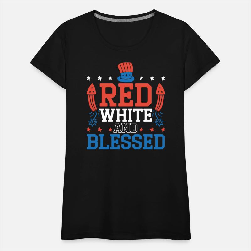 Red White And Blessed America USA Flag 4th Of July