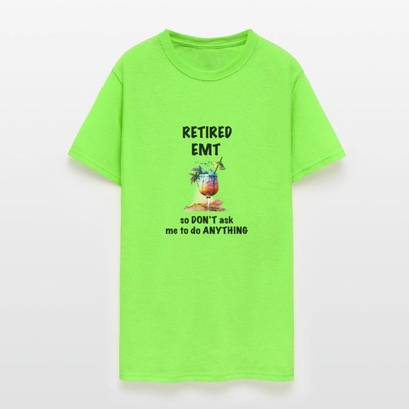 Retired EMT Vacation Tropical Cocktail Umbrella