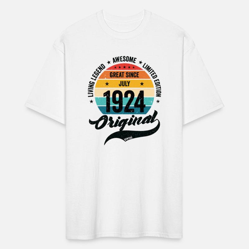 Retro 100 Years July 1924 Birthday Vintage Bday