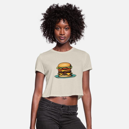 Retro Comic Style Double Cheeseburger - Bold & Fun